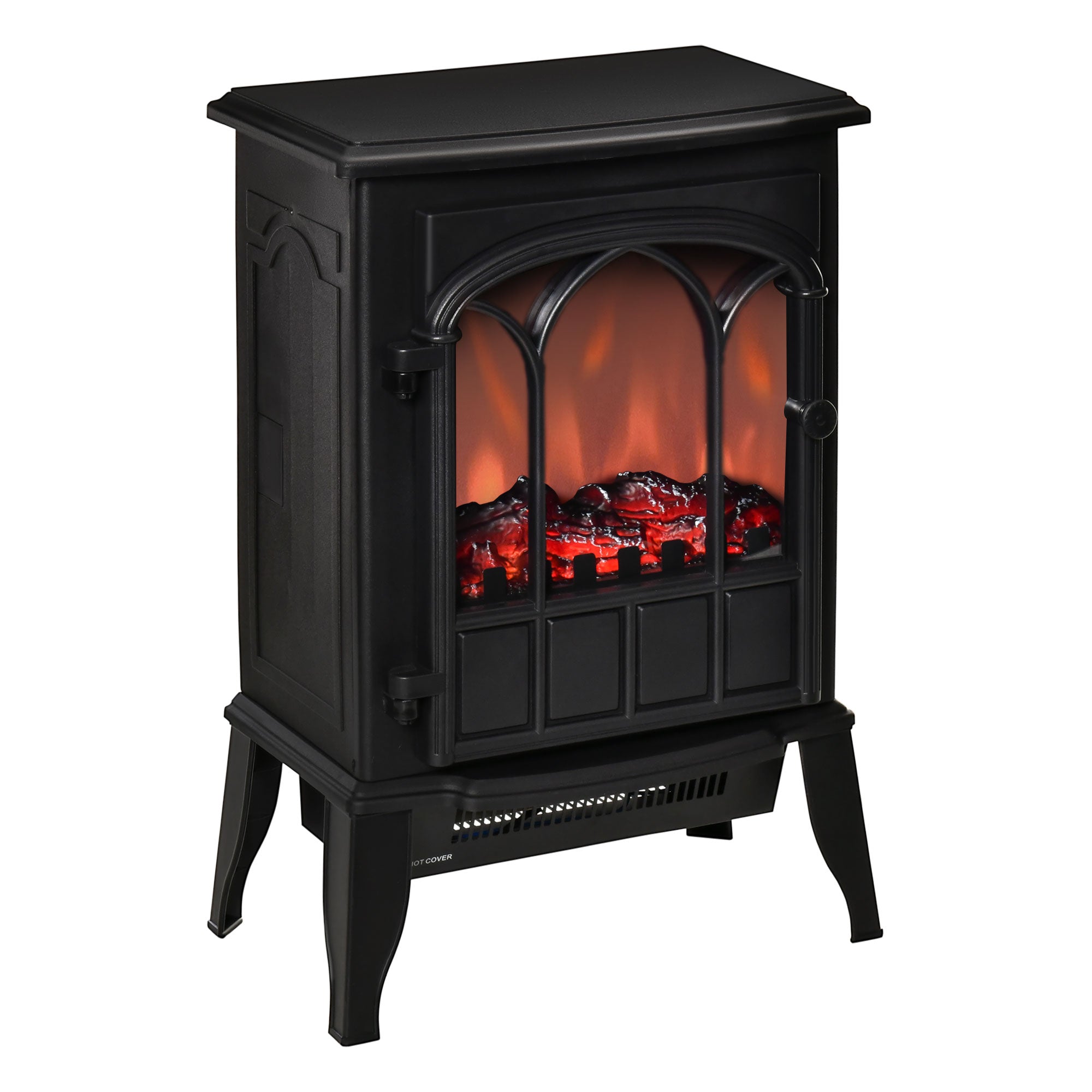 Electric Fireplace Stove Freestanding Heater 750W/1500W Black