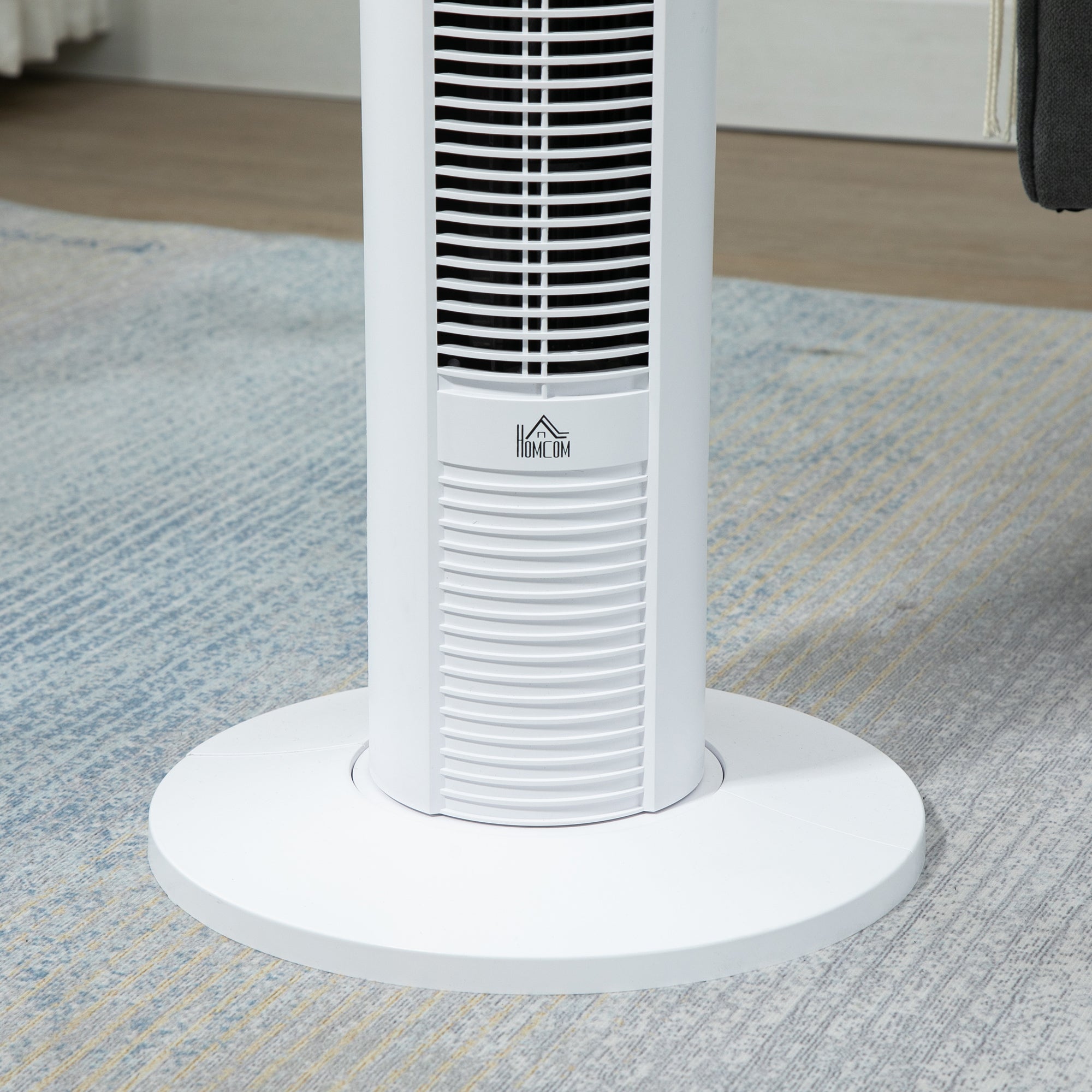 38 Inch Tower Fan for Bedroom Cooling 70° Oscillating 3 Speeds 12H Timer Remote Control White