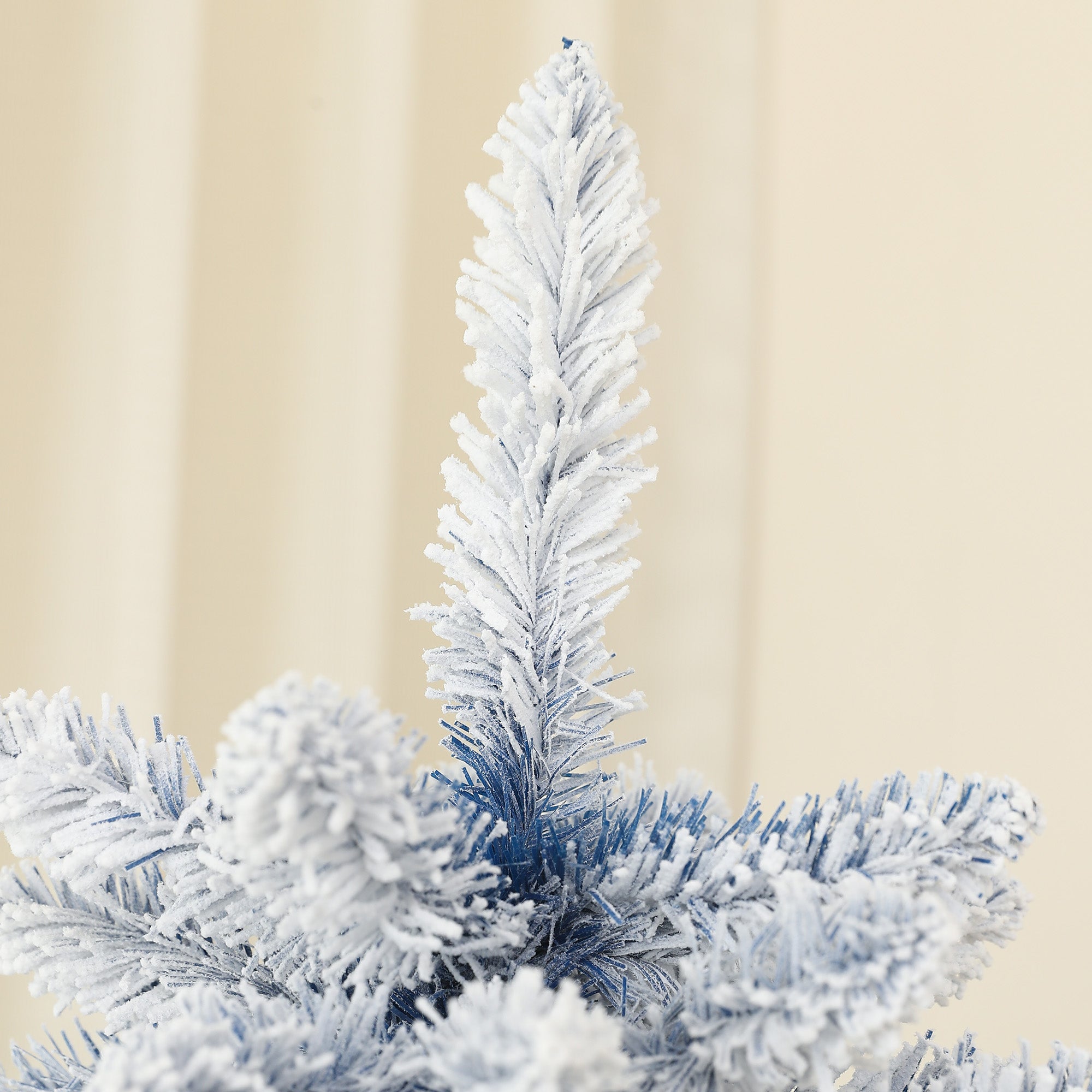 HOMCOM 5ft Artificial Flocked Christmas Tree with 450 Snow Frosted Tips, Metal Stand, Hinged Xmas Tree for Home Office Holiday, Blue