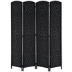 HOMCOM 4 Panels Room Divider, 6 Ft Tall Indoor Portable Folding Privacy Screens, Hand-Woven Double Hinged Freestanding Partition Wall Divider for Home Office, Black