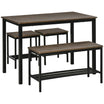 Industrial Dining Table Set Kitchen Table and Chairs for 4 Rustic Brown