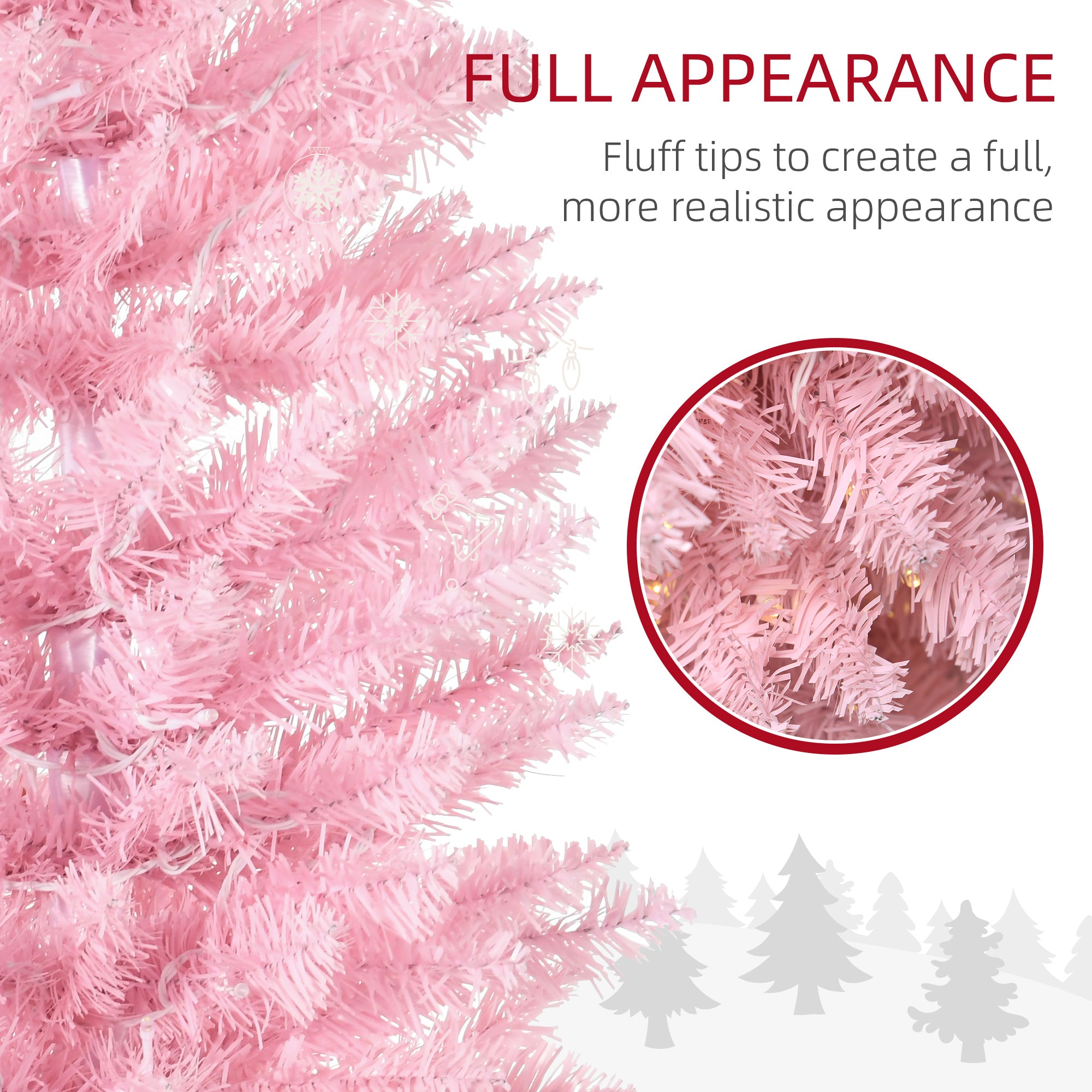 5' Prelit Artificial Christmas Tree with Warm White LED Lights, Pink