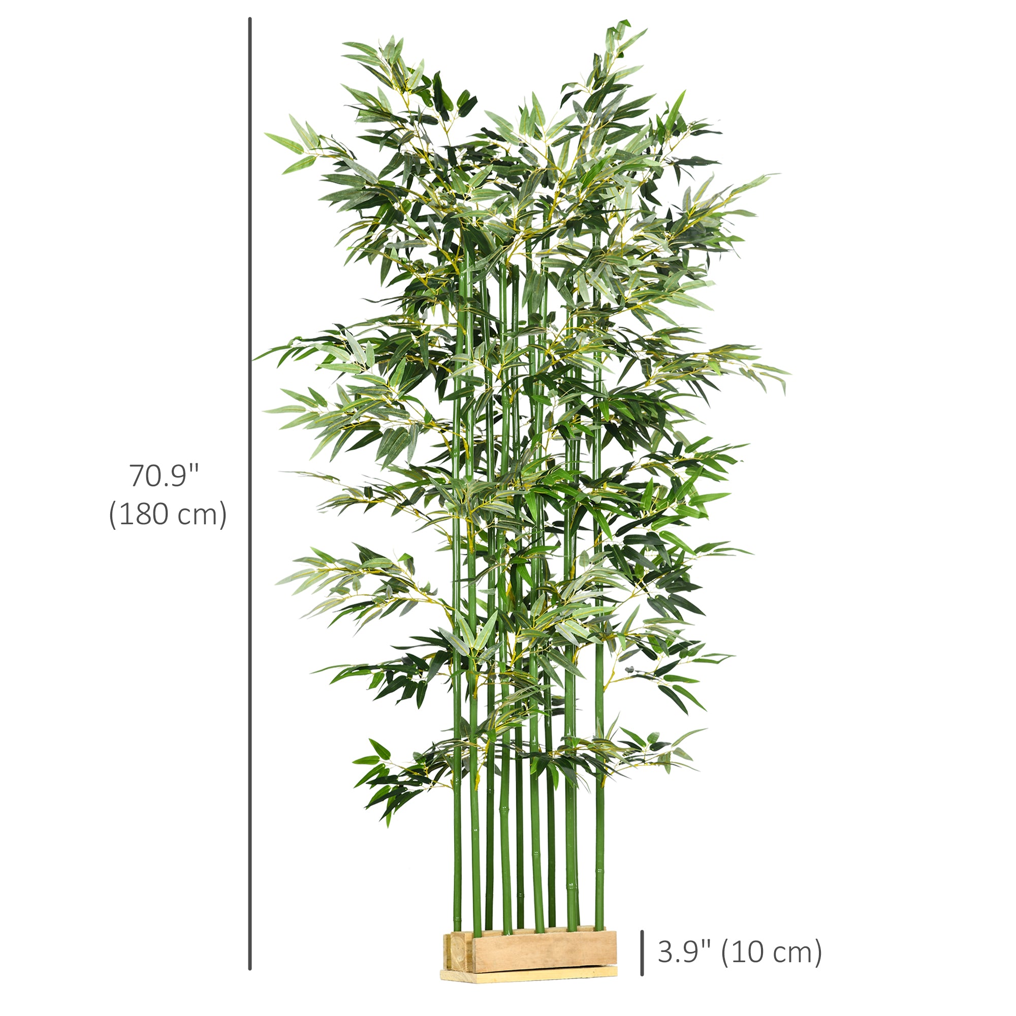 5ft Tall Artificial Bamboo Tree, Fake Bamboo Plant with Realistic Leaf and Natural Trunk, Decorative Fake Tree with Pine Wood Base for Indoor Home Office Decor