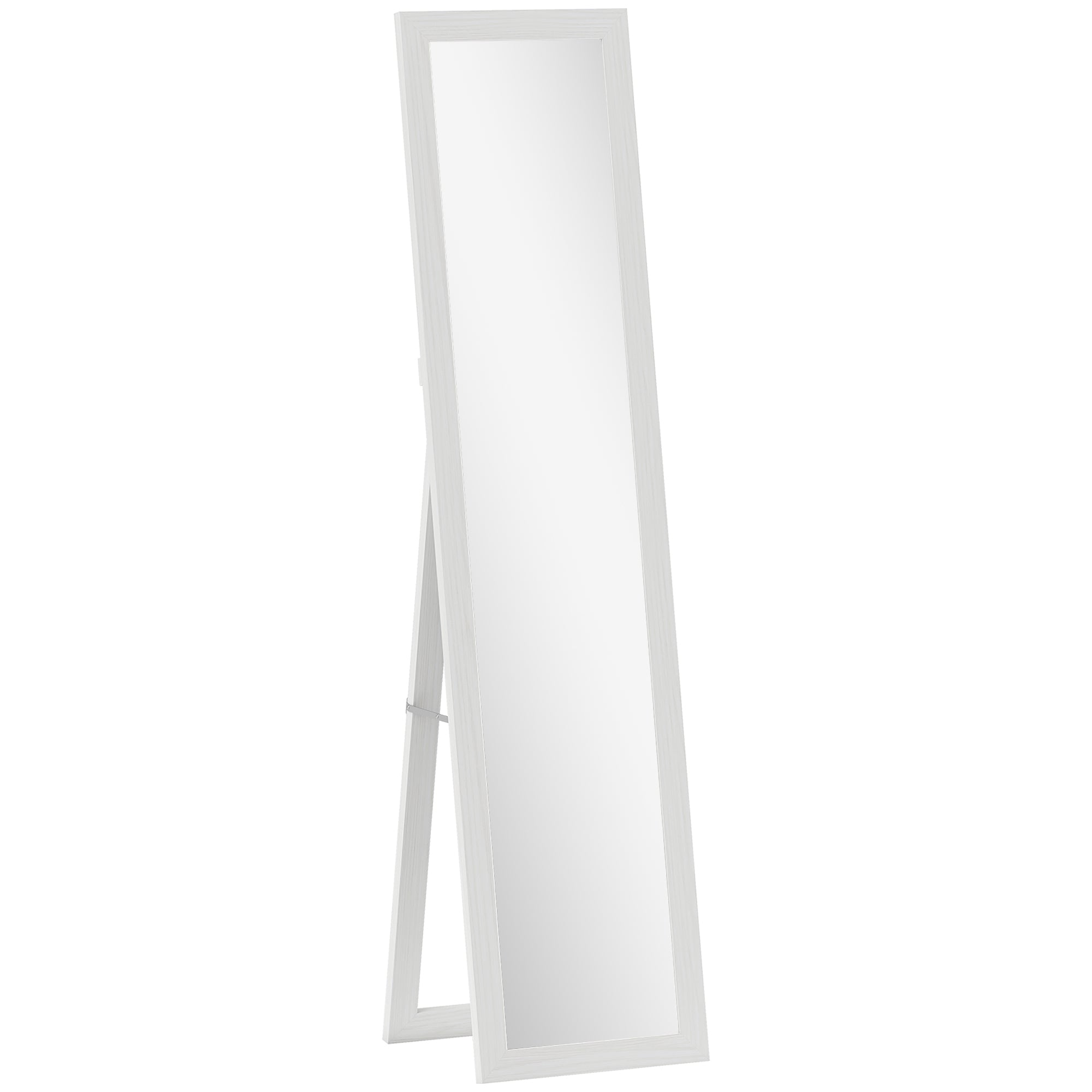 61" x 15" Full Length Mirror with Frame, Rectangular Full Body Mirror for Bedroom, Living Room, Standing Hanging or Leaning Against Wall, White