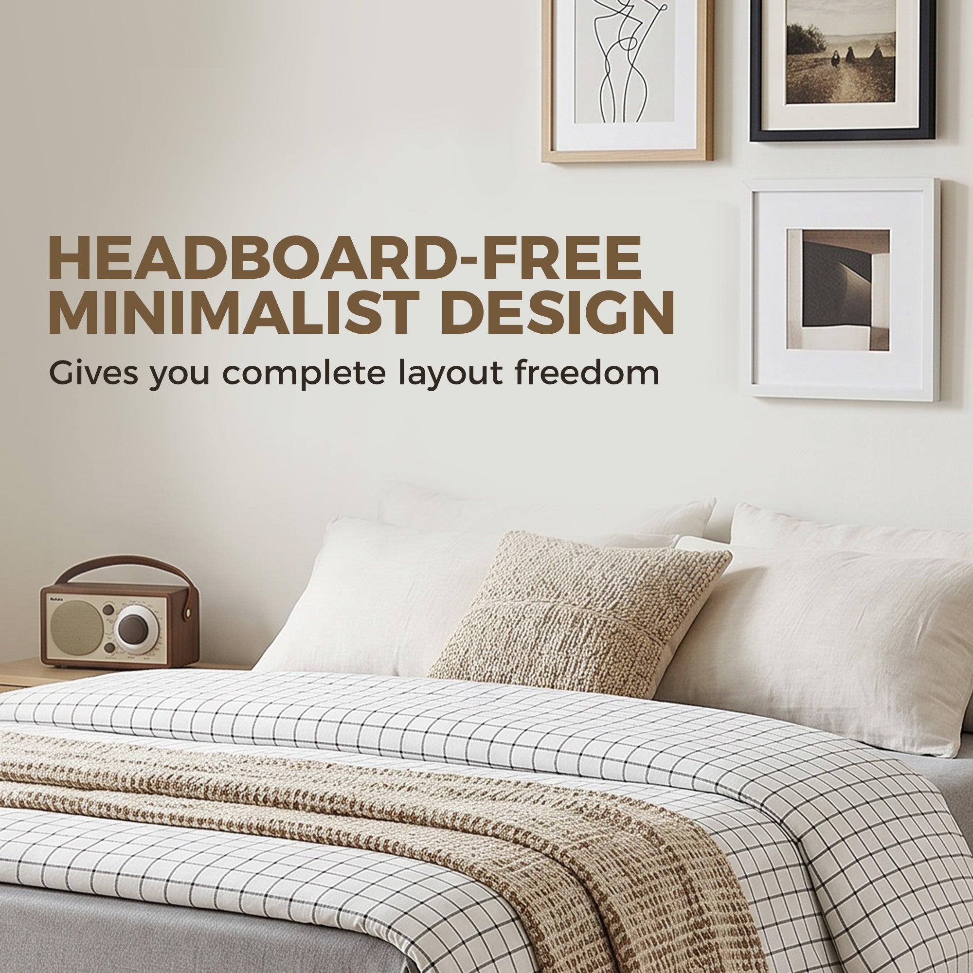 4ft Small Double Bed Frame with Underbed Storage, 32.5 cm Height, Metal Platform Bed Frame with Steel Slat Support, Noise-Free, Easy Assembly, Black