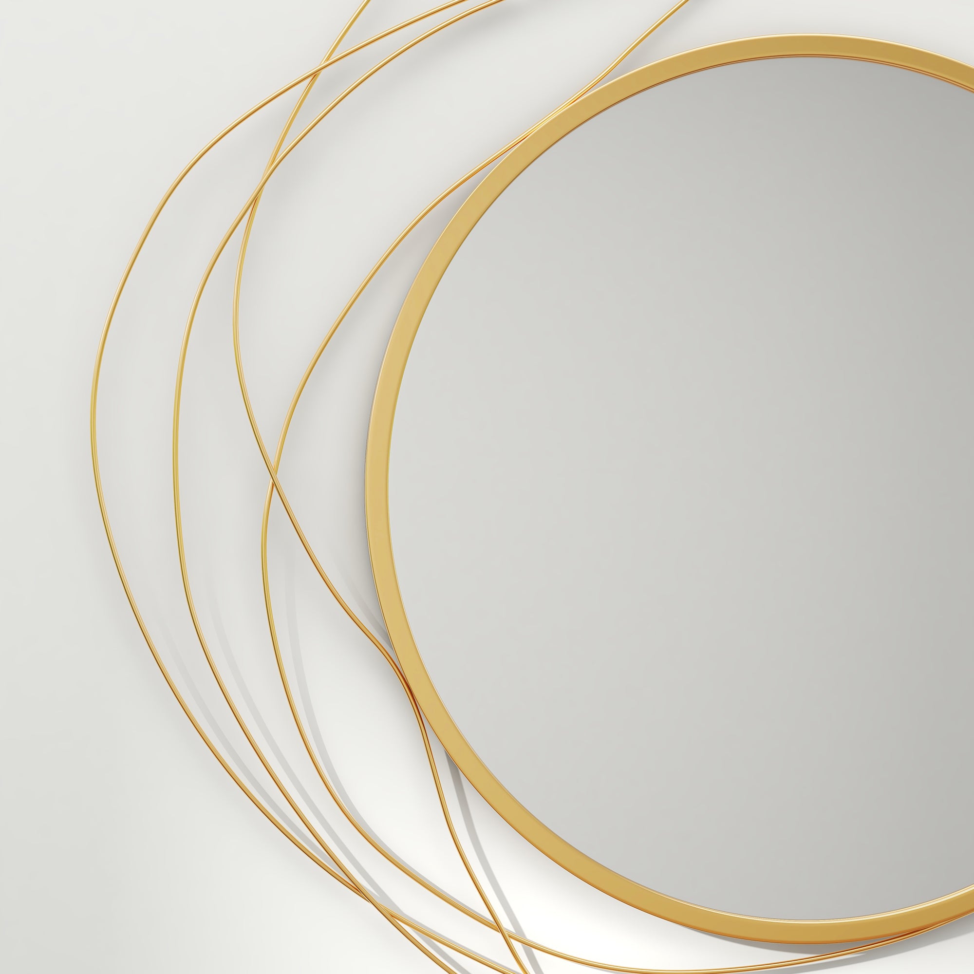 25.6" Circle Mirror for Wall, Modern Metal Wall Art for Living Room, Bedroom and Dining Room, Gold