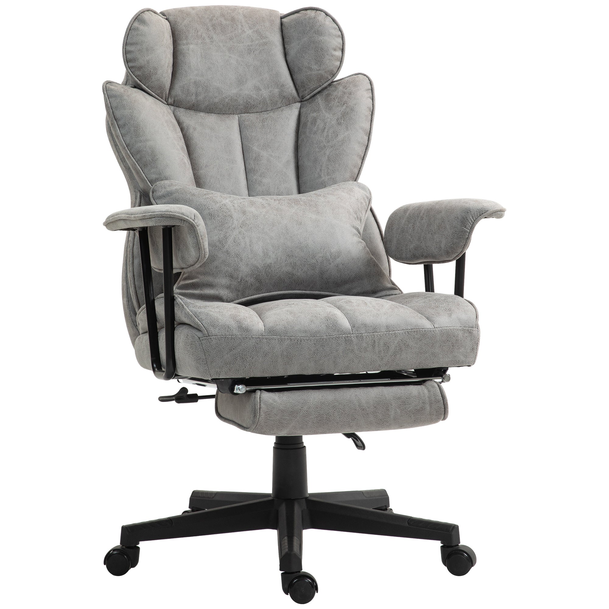 Big & Tall Office Chair Up to 396lbs Ergonomic Reclining Chair with High Back Footrest & Lumbar Support Gray