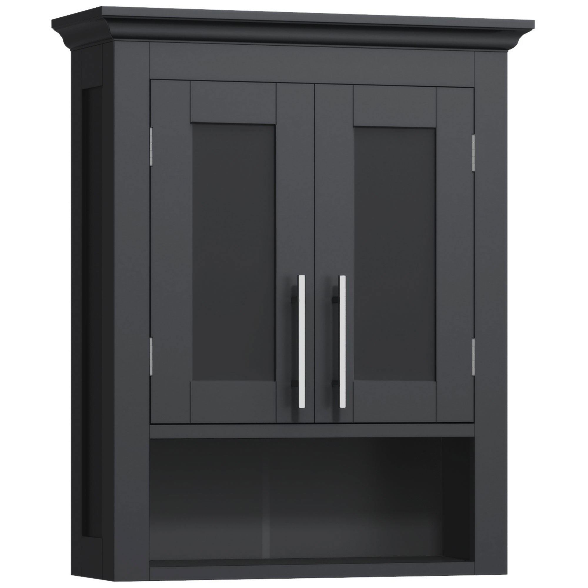 kleankin Bathroom Wall Cabinet, Medicine Cabinet, Over Toilet Storage Cabinet with Shelf for Living Room and Entryway, Black