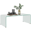 HOMCOM Glass Coffee Table, Modern Rectangle Living Room Table, Tempered Glass Transparent Center Table with Safe Rounded Edges, 39.4" x 19.7" x 13.8" , Clear