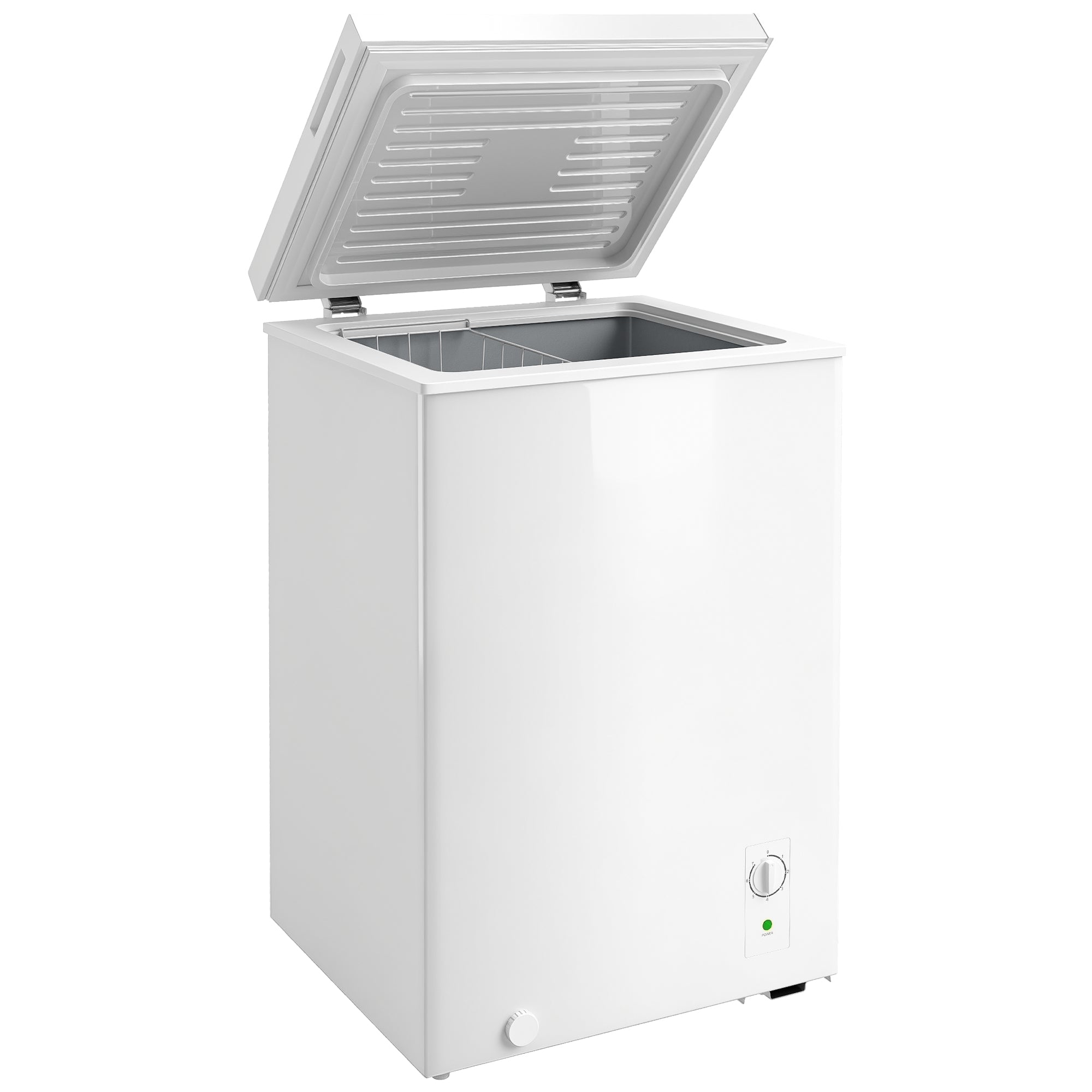 Mini Freezer, 3.5 Cu.Ft Compact Chest Freezer with 5-Setting Adjustable Thermostat, Wire Basket, Quiet Operation for Kitchen, Garage, Dining Room, White