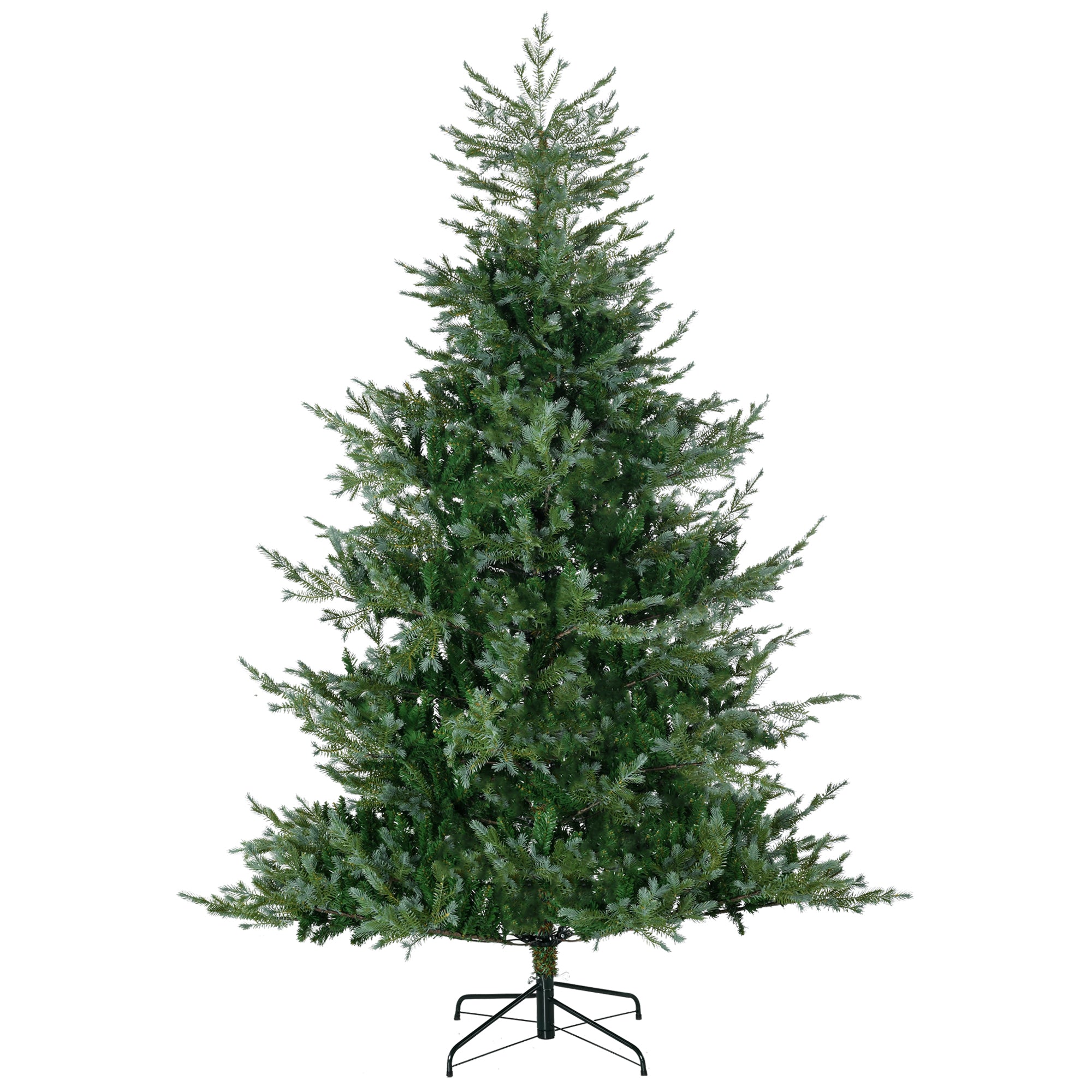 7.5' Artificial Wide Christmas Tree Holiday Decor, with Easy-to-Shape Branches, Auto Open, Steel Base, Green