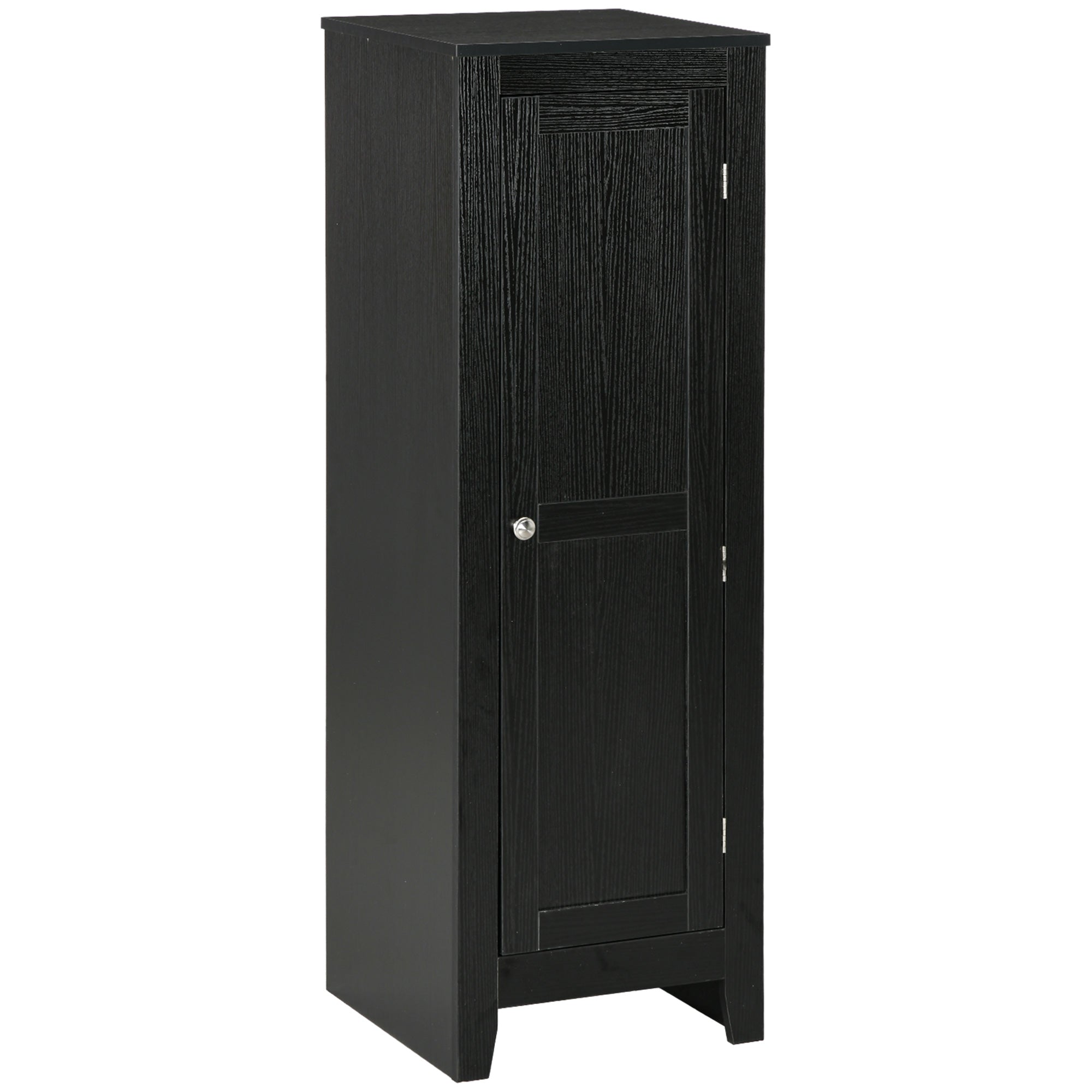 HOMCOM 47.6" Kitchen Pantry, Small Storage Cabinet with Door and Shelves, Kitchen Cabinet for Dining Room, Black