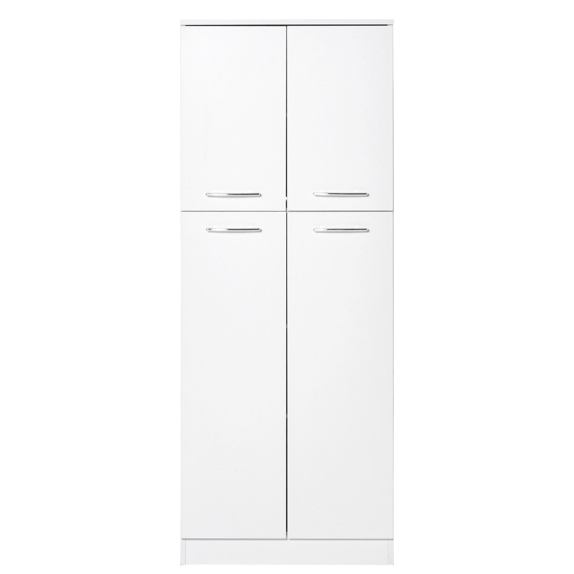 61" Pantry Cabinet, Kitchen Pantry Storage Cabinet with 2 Doors and Adjustable Shelves, Freestanding Storage Cabinet, White