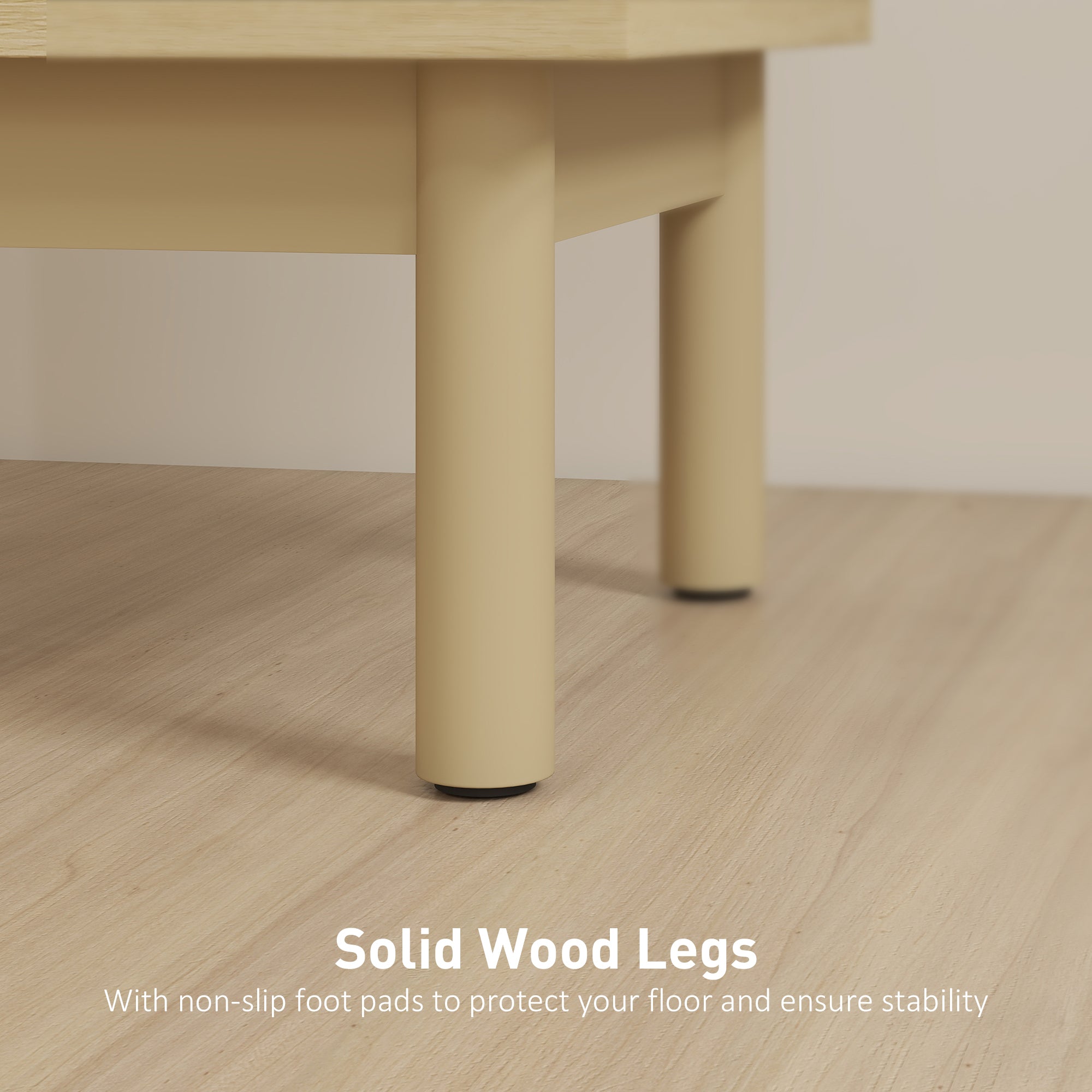 Rattan Bedside Table, Boho Bedside Cabinet with Adjustable Shelf and Solid Wood Legs, Side Table for Living Room, Bedroom, Natural Wood