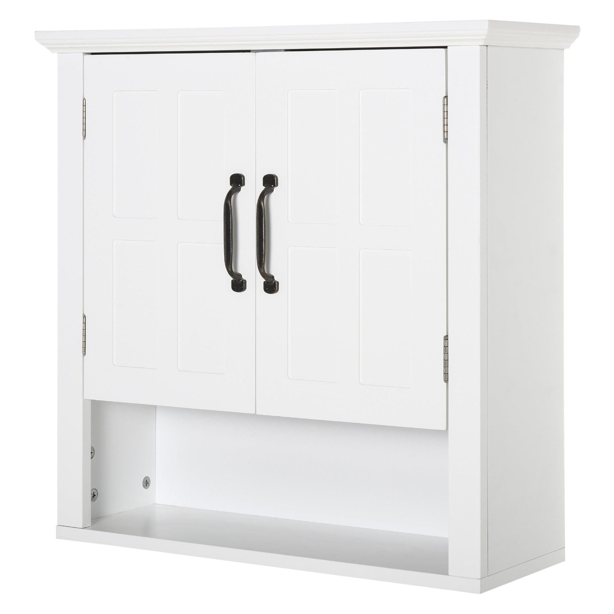 Bathroom Wall Cabinet Medicine Cabinet Kitchen Cupboard with 2 Doors and Adjustable Shelf White