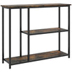 39" Console Table Entryway Table with 2 Storage Shelves Narrow Sofa Table for Living Room Brown