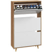 HOMCOM Narrow Shoe Cabinet, Shoe Storage Cabinet with 3 Flip Drawers and Adjustable Shelves, Entryway Shoe Rack Cabinet for 18-24 Pair of Shoes, White