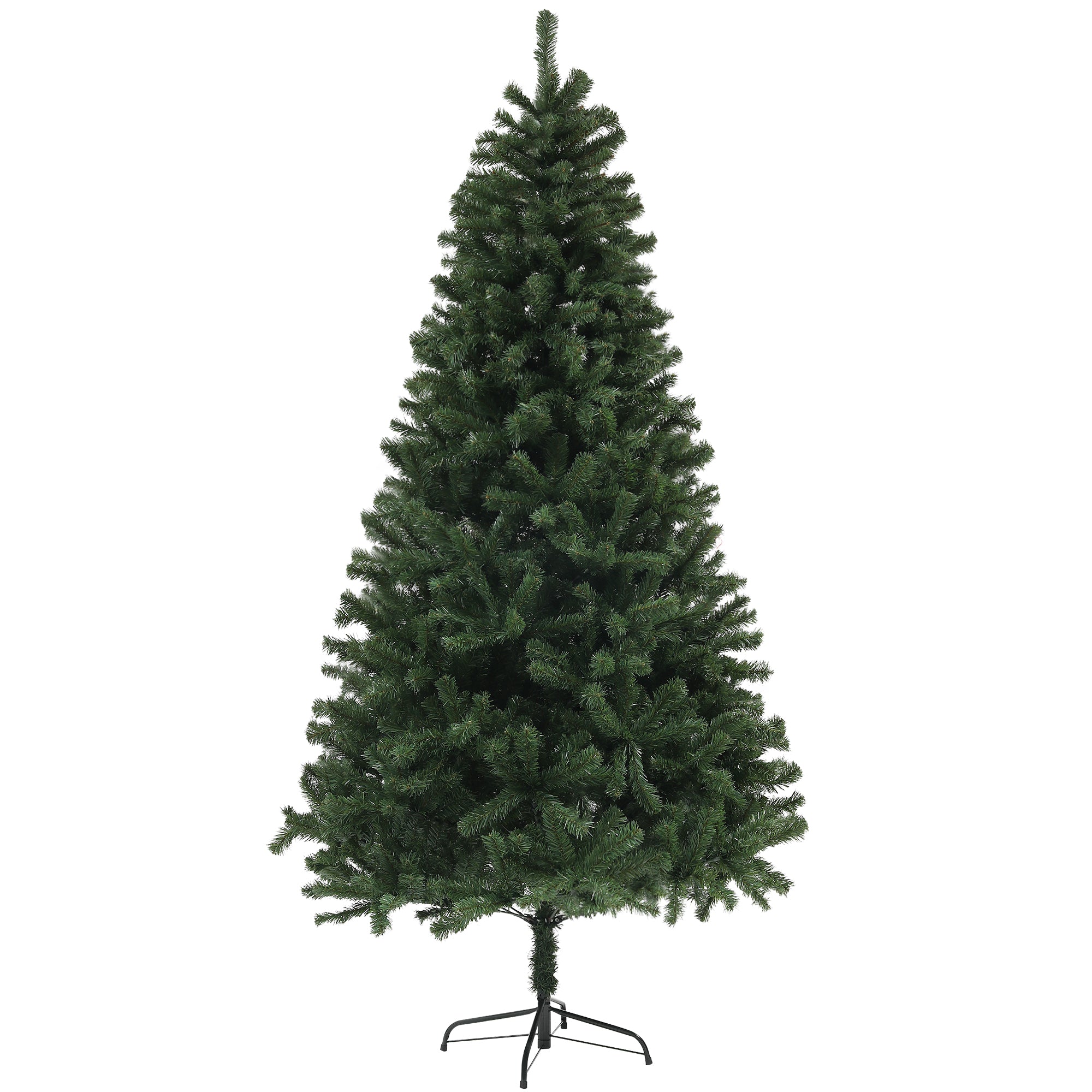 7.5ft Artificial Christmas Tree, Xmas Tree with 1346 Branch Tips, Auto Open Holiday Party Décor with Steel Base for Home Office, Green
