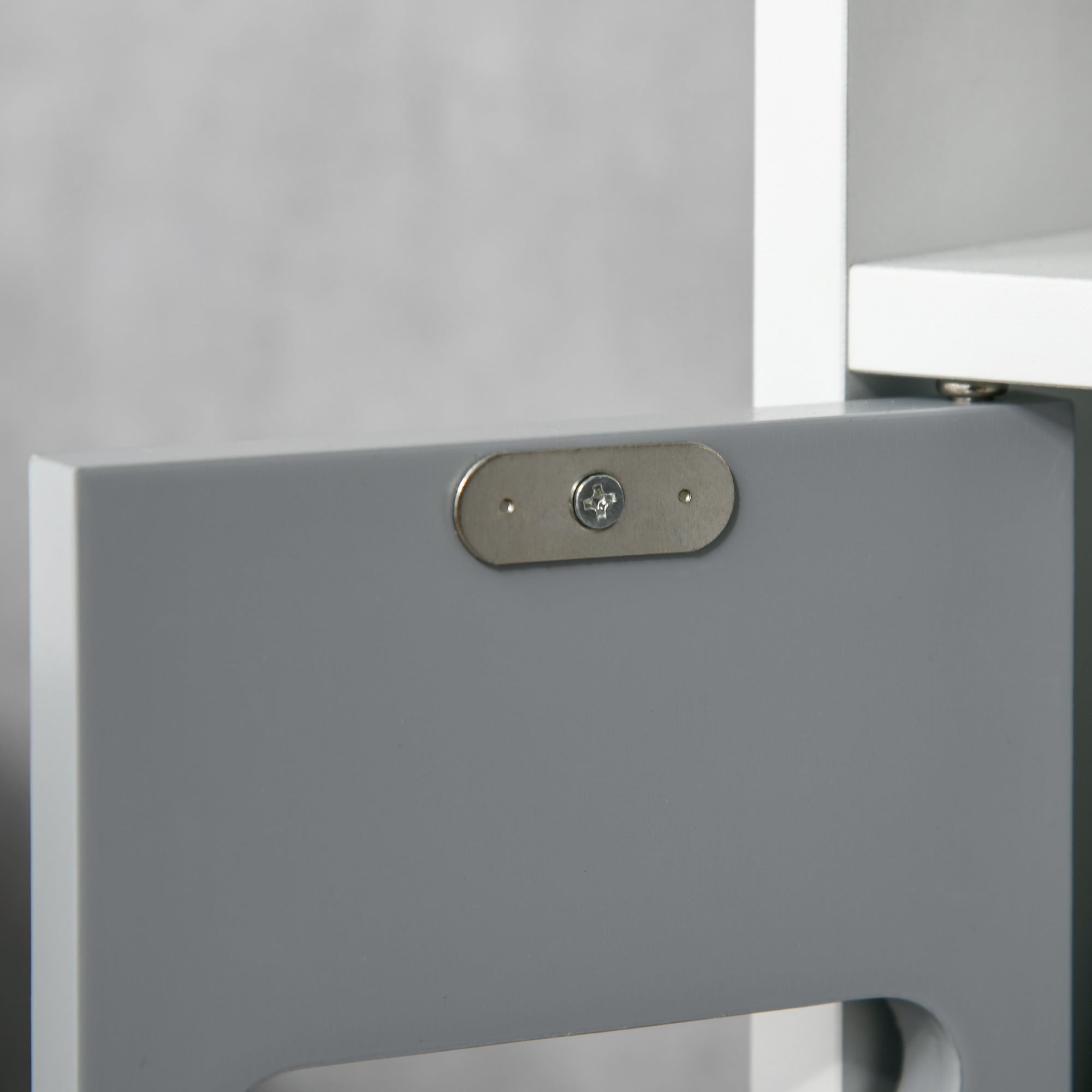 Narrow Bathroom Storage Cabinet, Freestanding Tall Bathroom Cabinet with Open Shelves and 3 Cupboards with Door for Bathroom, Grey and White