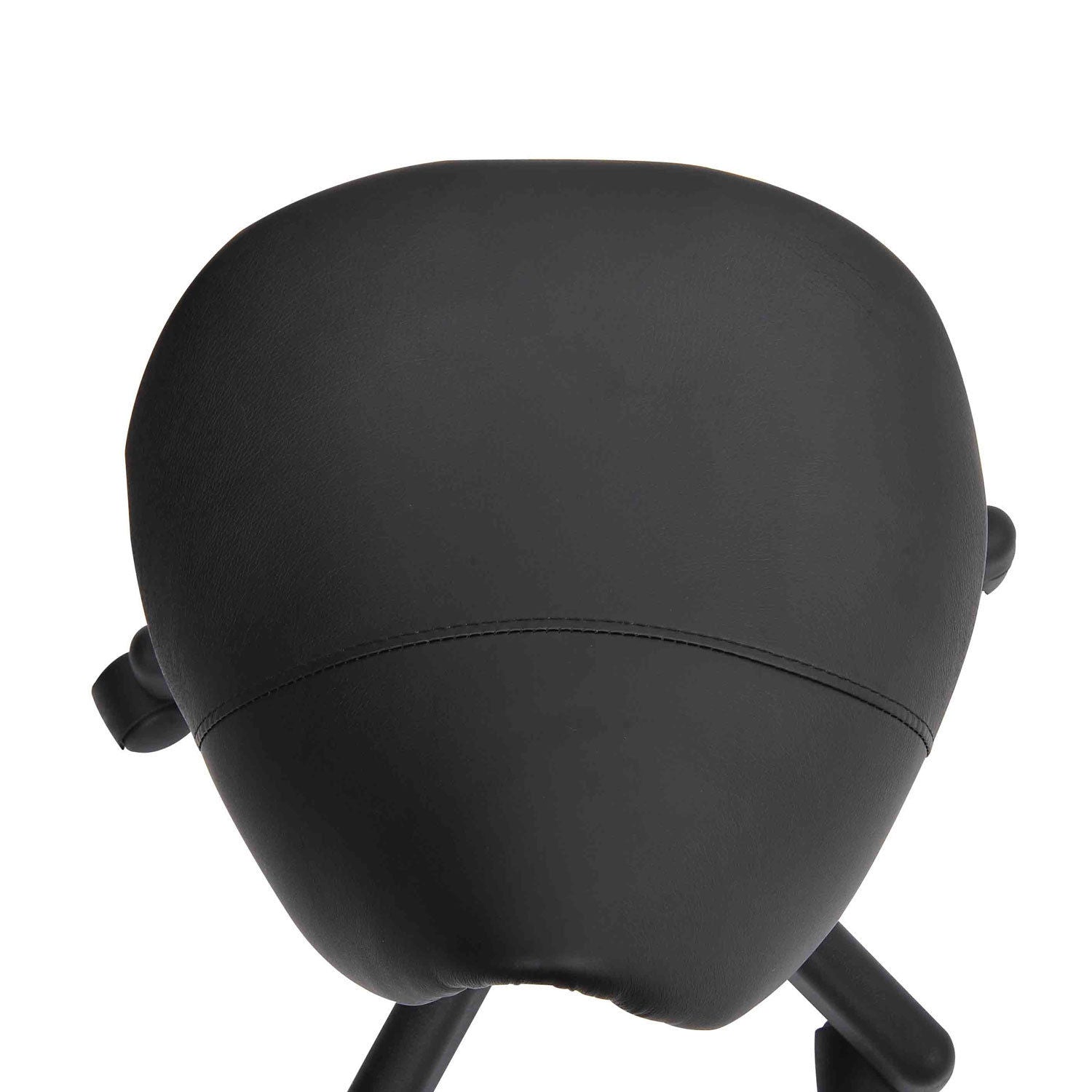 HOMCOM Saddle Stool, PU Leather Rolling Stool with Wheels, Adjustable Salon Chair for Kitchen, Salon Spa, Bar, Home Office, Massage, Black