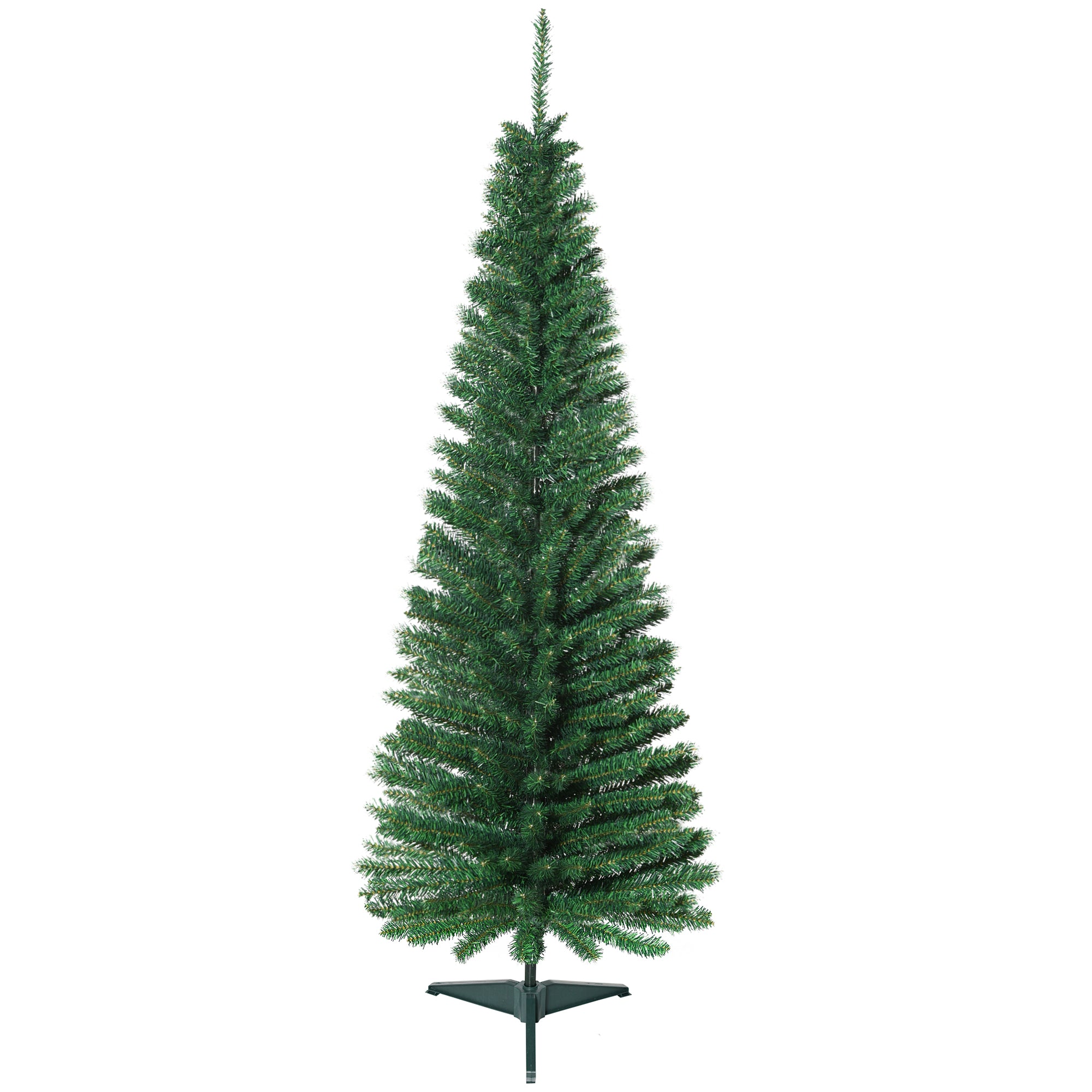 5' Artificial Pencil Christmas Tree Slim Xmas Tree with 294 Realistic Branch Tips and Stand Green