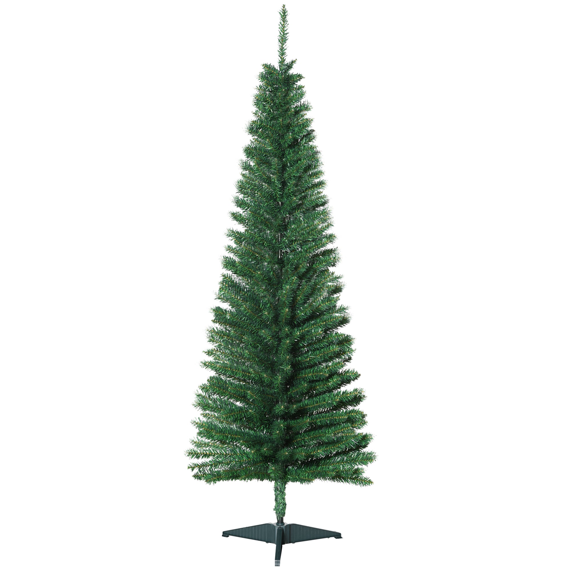 5' Artificial Pencil Christmas Tree Slim Xmas Tree with 294 Realistic Branch Tips and Stand Green