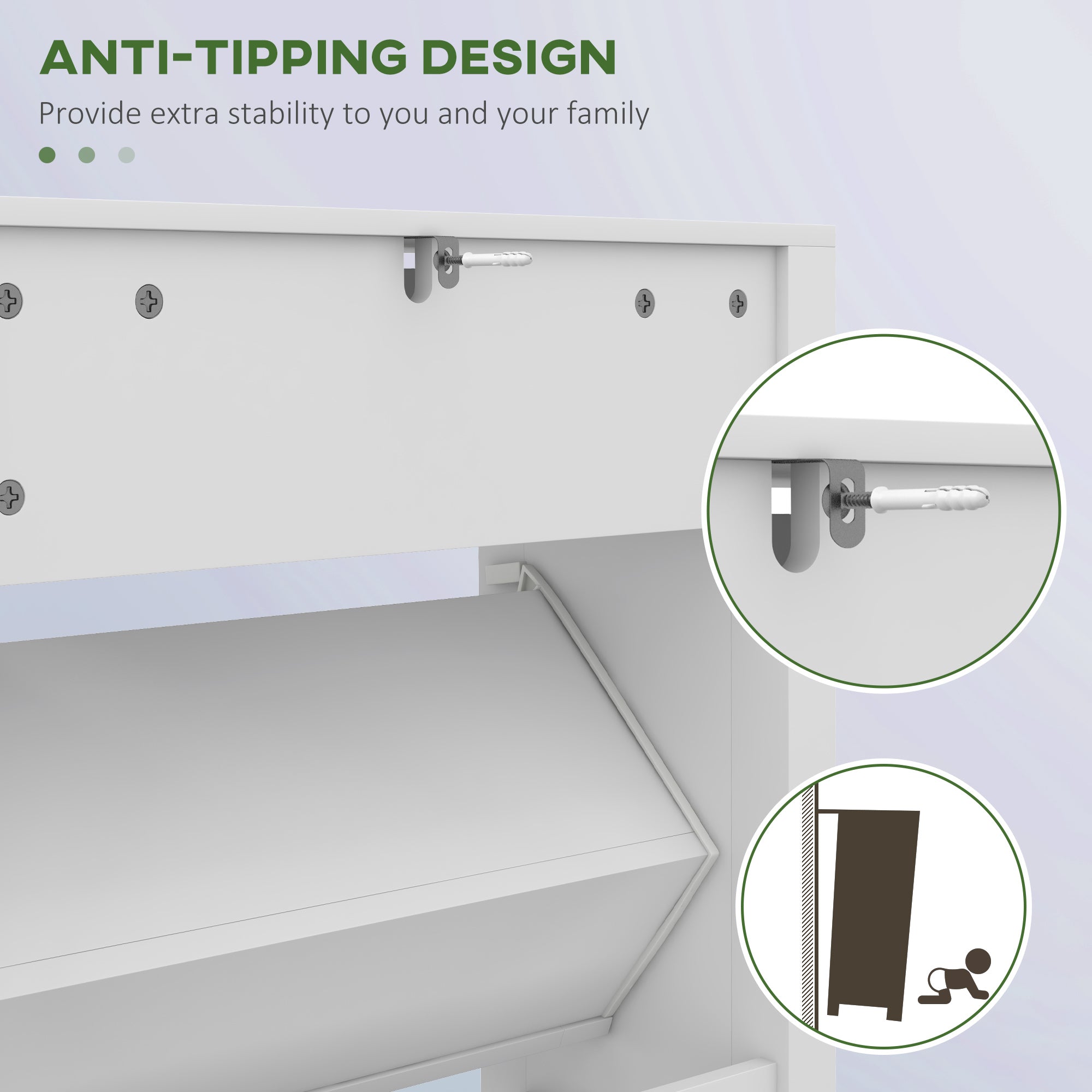 Shoe Storage Cabinet with 2 Flip Drawers for 8 Pairs of Shoes