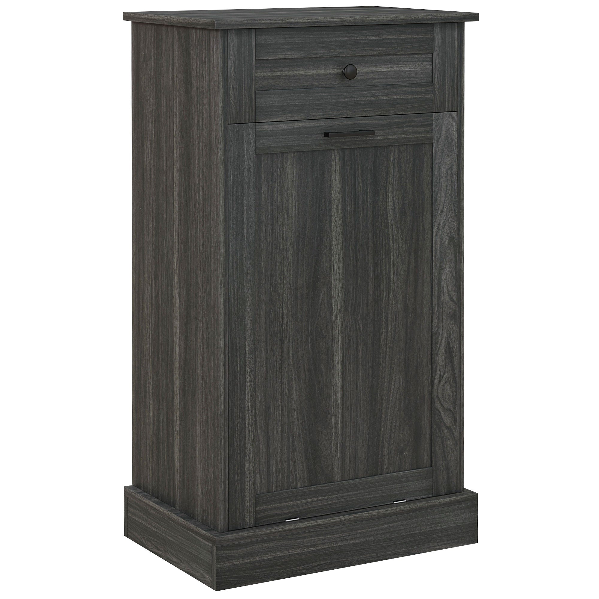 Kitchen Tilt Out Trash Bin Cabinet Free Standing Storage Cabinet with Drawer, Charcoal Gray