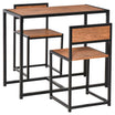 3-Piece Dining Room Set, Industrial Kitchen Rectangular Table & 2 Dining Chairs, Rustic Brown