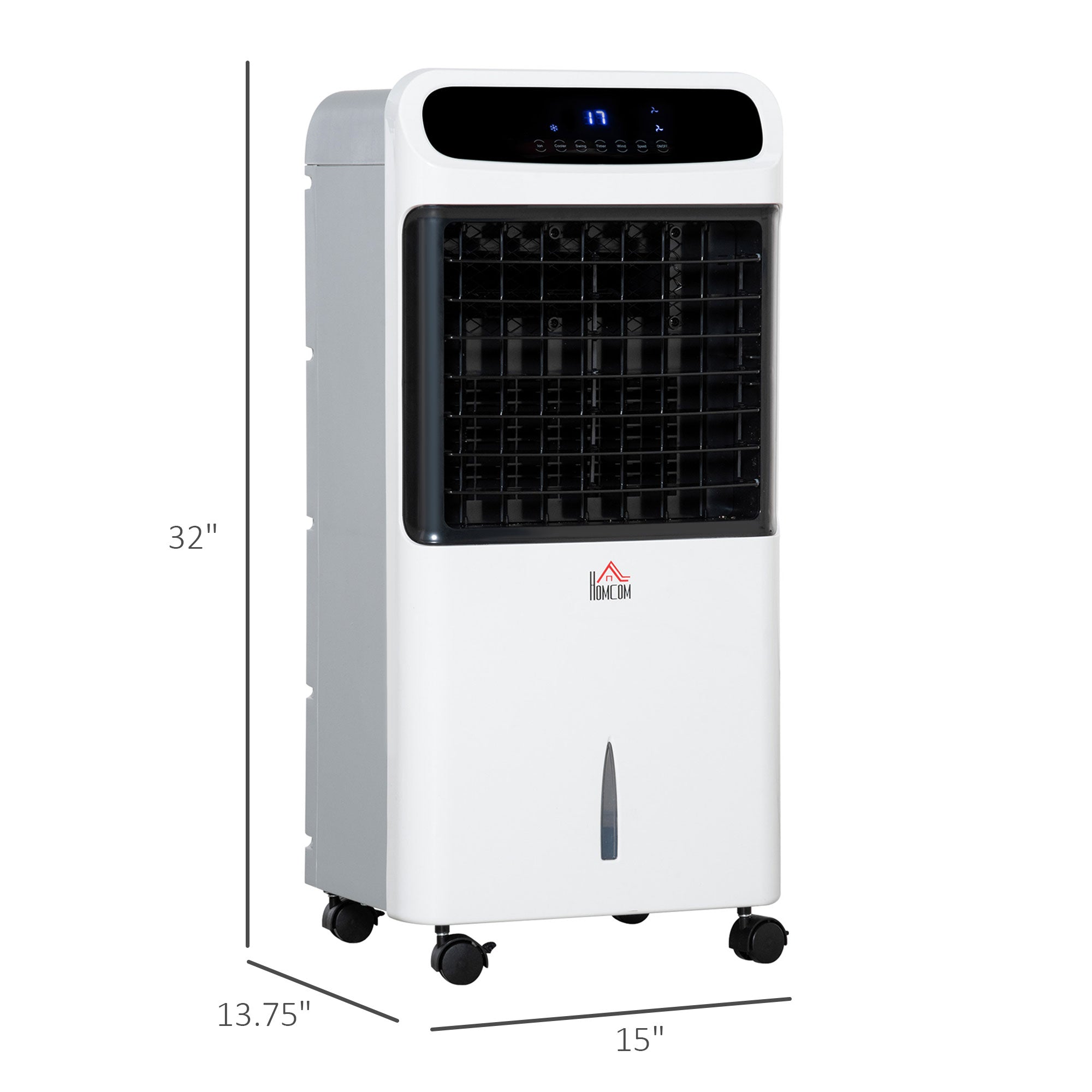 32" Evaporative Air Cooler with 3.2 Gal Water Tank, 3-In-1 Ice Cooling Fan White