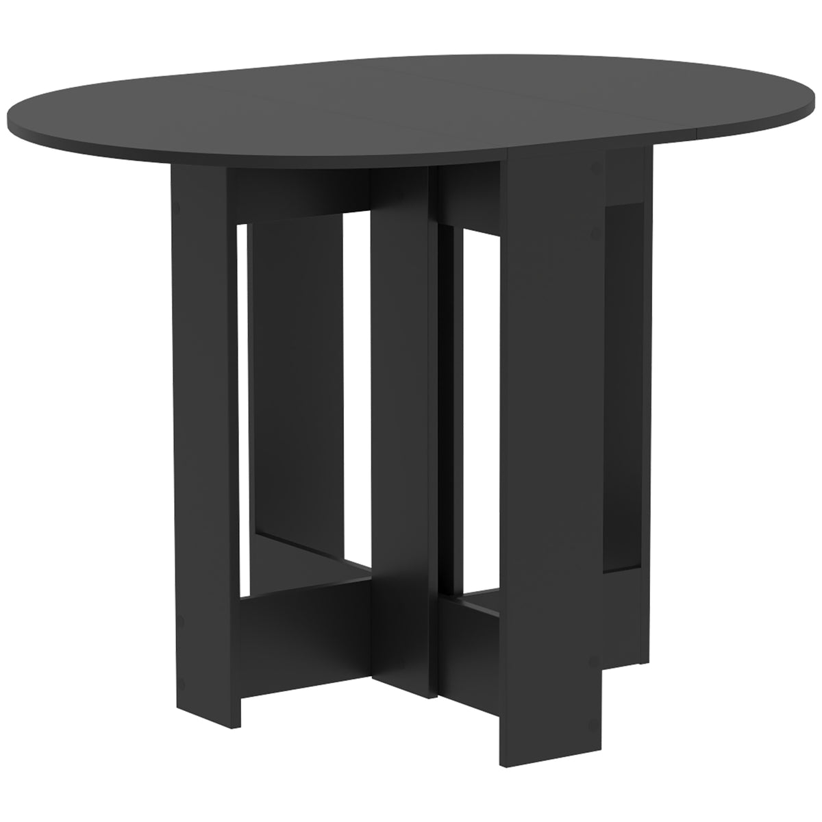 Drop-Leaf Table, Folding Dining Table with Foldable Leaves for Small Spaces, Kitchen, Dining Room, Black