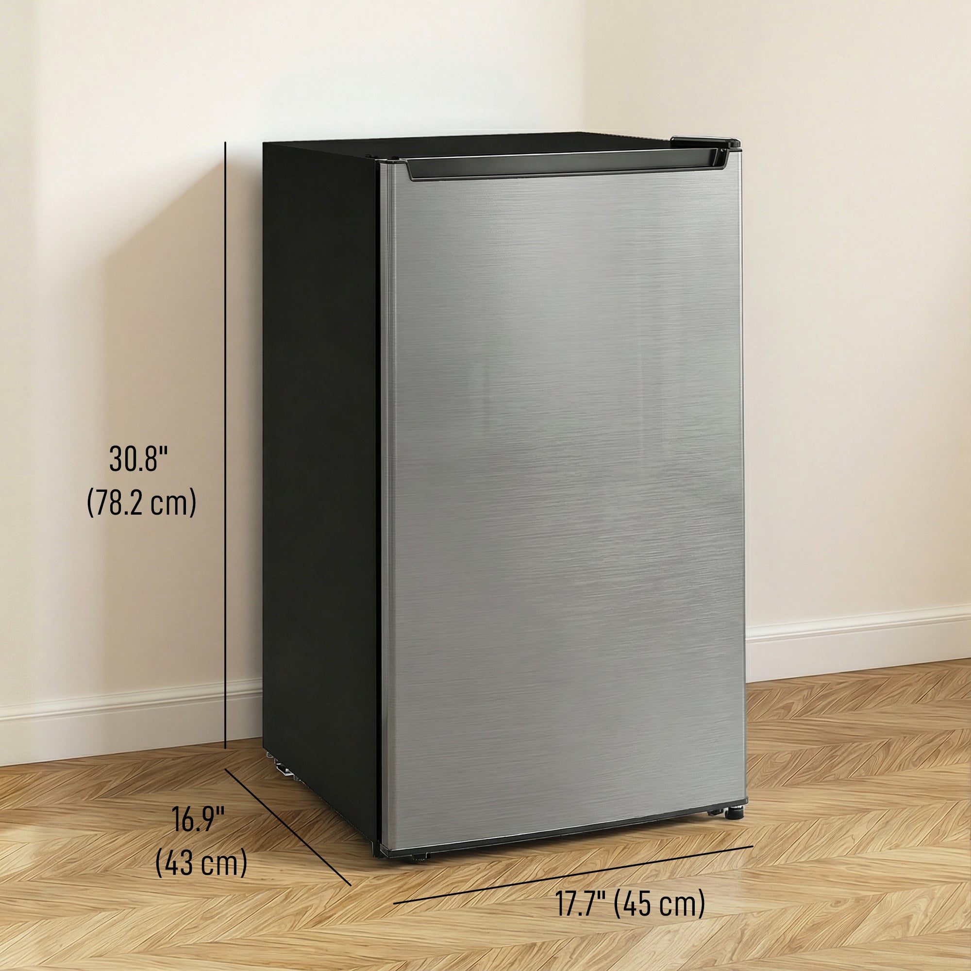 Compact Upright Freezer, 2.1 Cubic Feet Mini Freezer with Reversible Door, Removable Shelf, Adjustable Temperature for Home Office, Apartment, Dormitory, Silver
