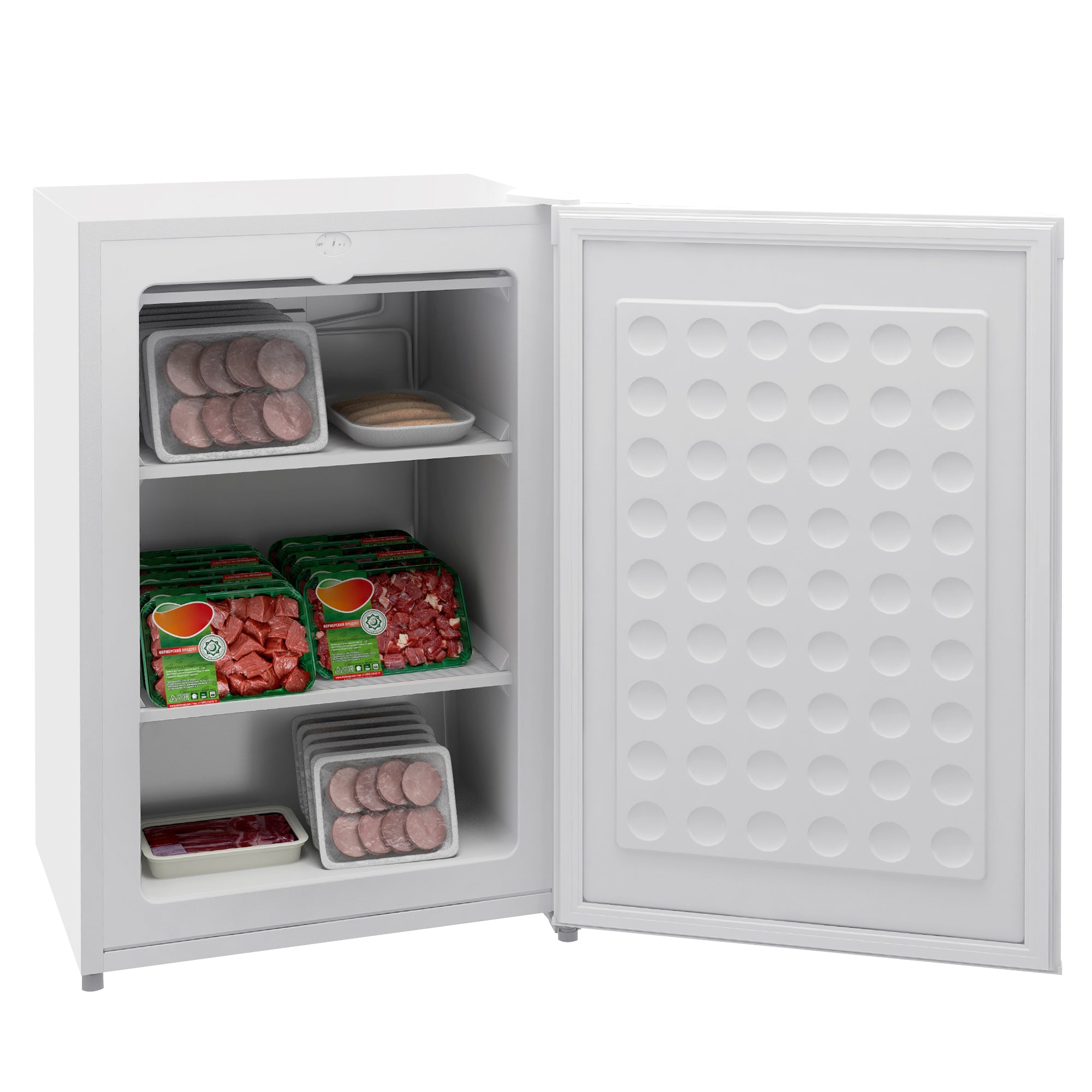 Upright Freezer, 3 Cu Ft Small Freezer with Reversible Single Door, Adjustable Thermostat for Home, Apartment, White