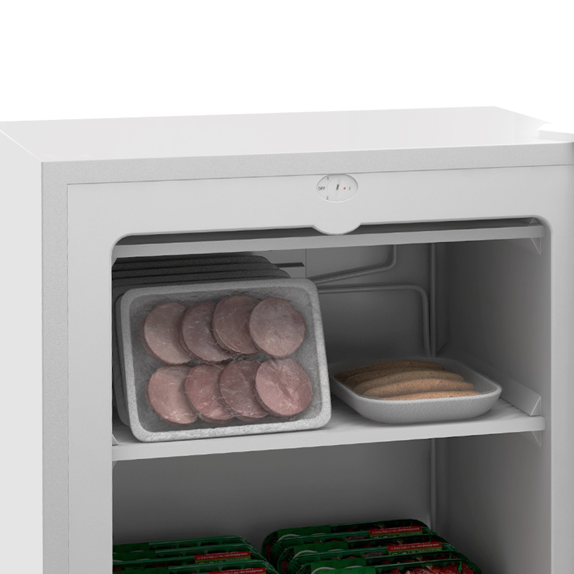 HOMCOM Upright Freezer, 3.0 Cu.Ft Compact Mini Freezer with Reversible Single Door and Adjustable Thermostat, Small freezer for Home, Dorm, Apartment, Home Office, White