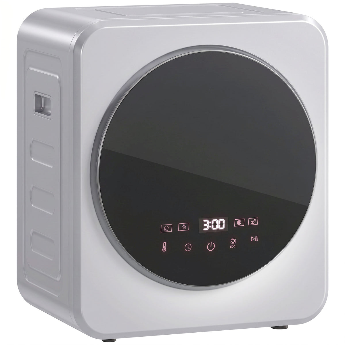 Vented Tumble Dryer, 4kg Wet Laundry/2.5kg Dry Capacity, 800W Compact Freestanding Front Tumble Dryer, Timer, Portable Small Clothes Drying Machine for Apartment, Home, Dorm, RVs, Silver
