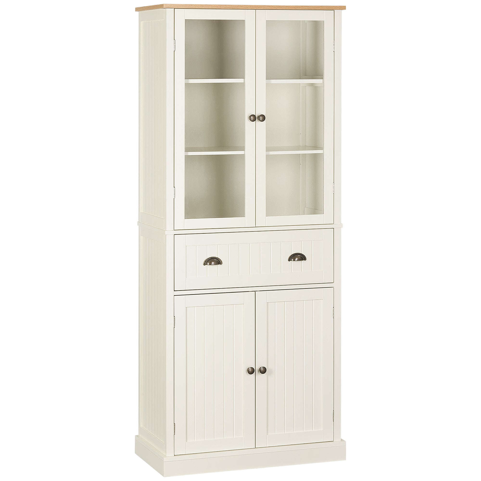 71" Farmhouse Freestanding Cupboard Storage Kitchen Food Pantry Cabinet