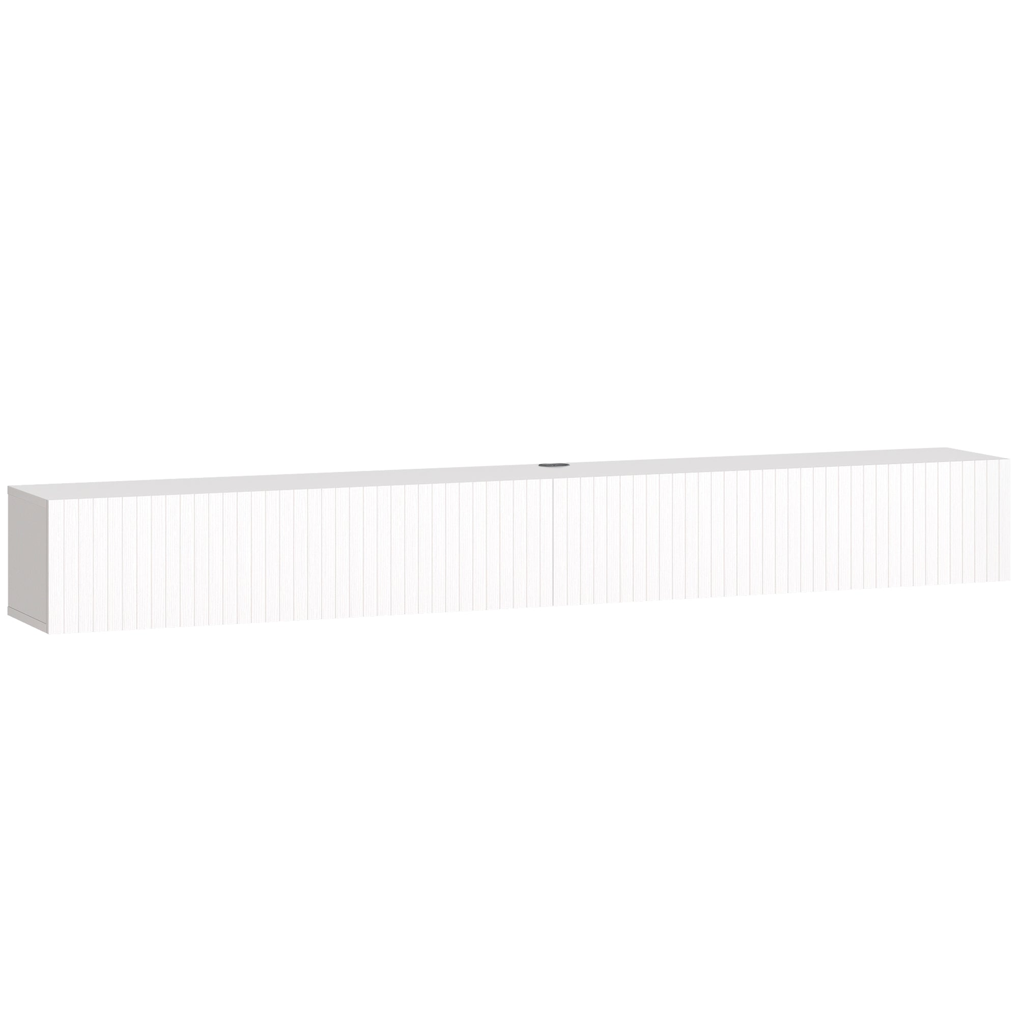 Floating TV Unit for Television up to 72 Inch, 180cm Wall Mount TV Stand Cabinet with Fluted Flip-Down Doors, Cable Management Hole, Entertainment Media Console for Living Room, Bedroom, White
