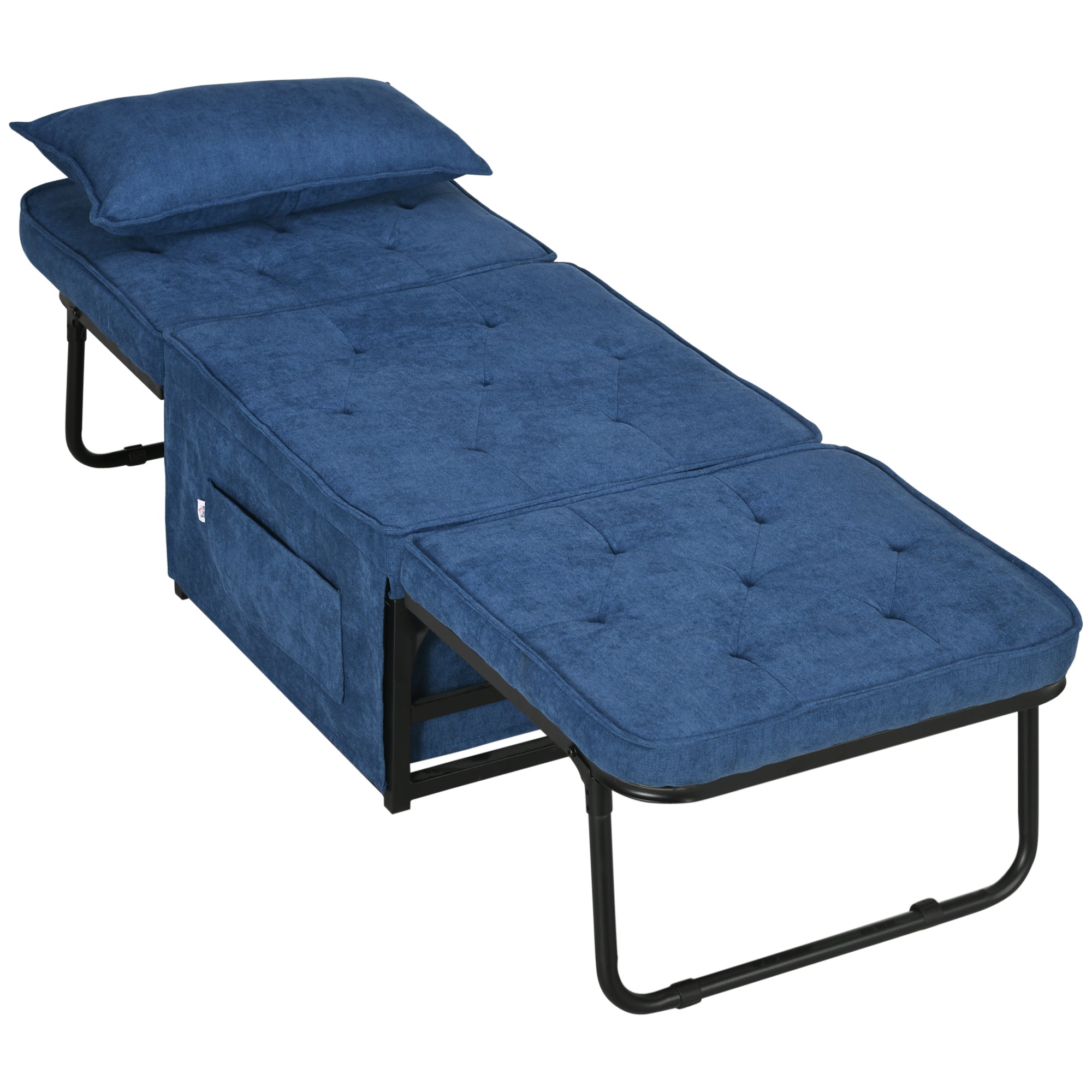 Ottoman Sofa Bed 4 in 1 Multi Function Folding Sleeper Chair Bed with Adjustable Backrest Blue