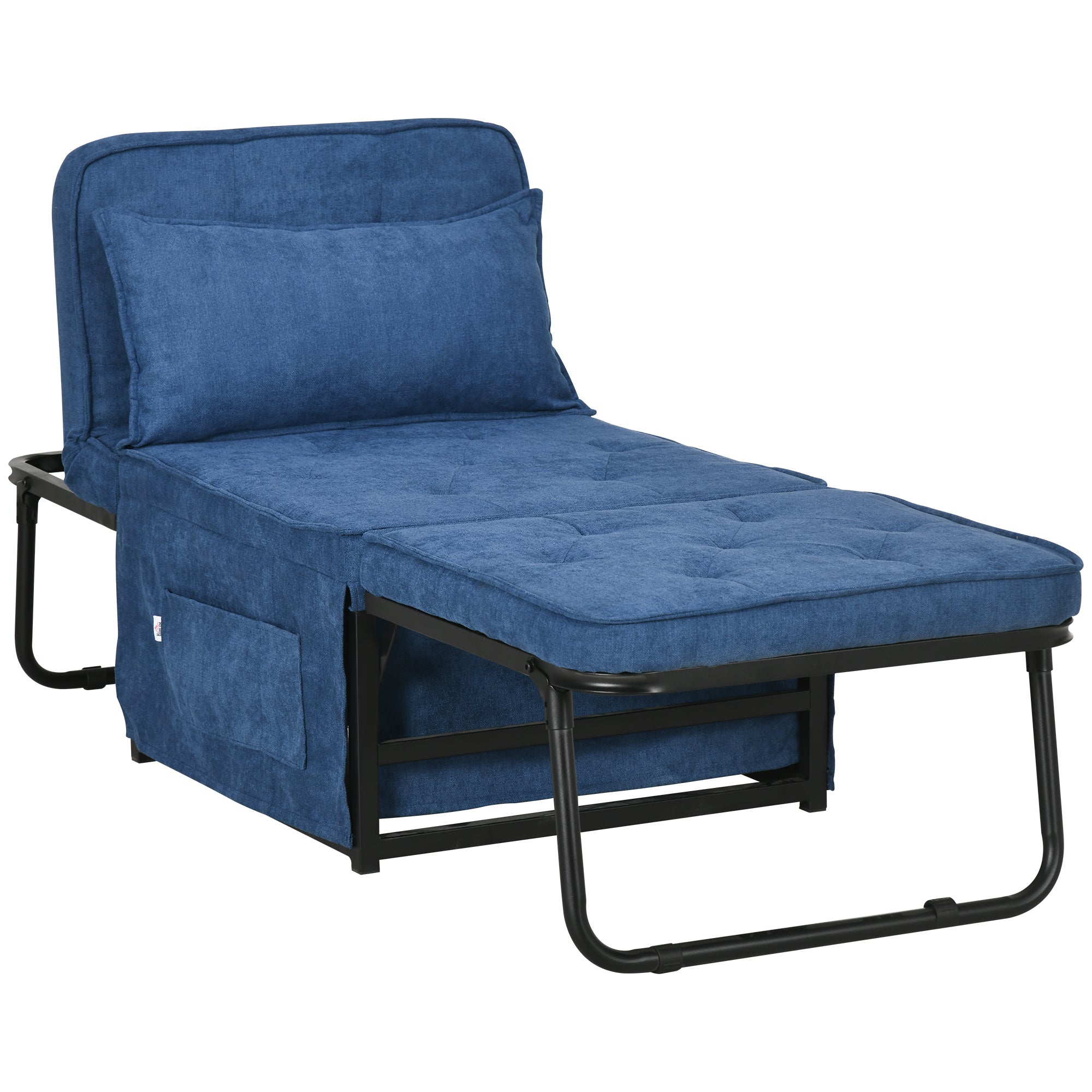 Ottoman Sofa Bed 4 in 1 Multi Function Folding Sleeper Chair Bed with Adjustable Backrest Blue