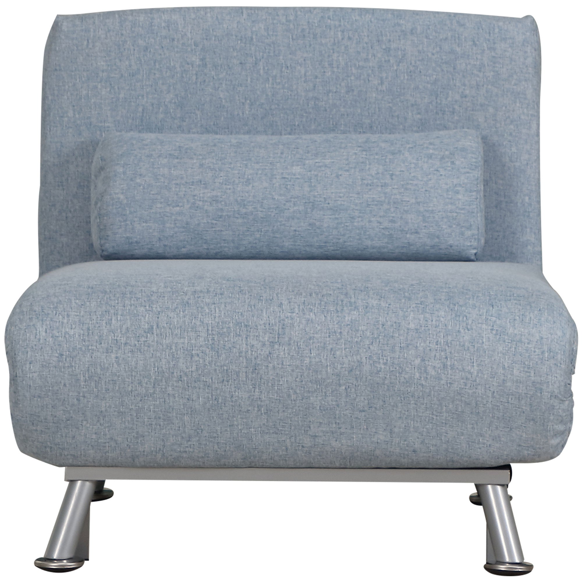 HOMCOM Linen Single Chair Bed, 3-in-1 Convertible Sleeper Chair with Adjustable Backrest, Pillow, for Living Room, Bedroom, Sky Blue