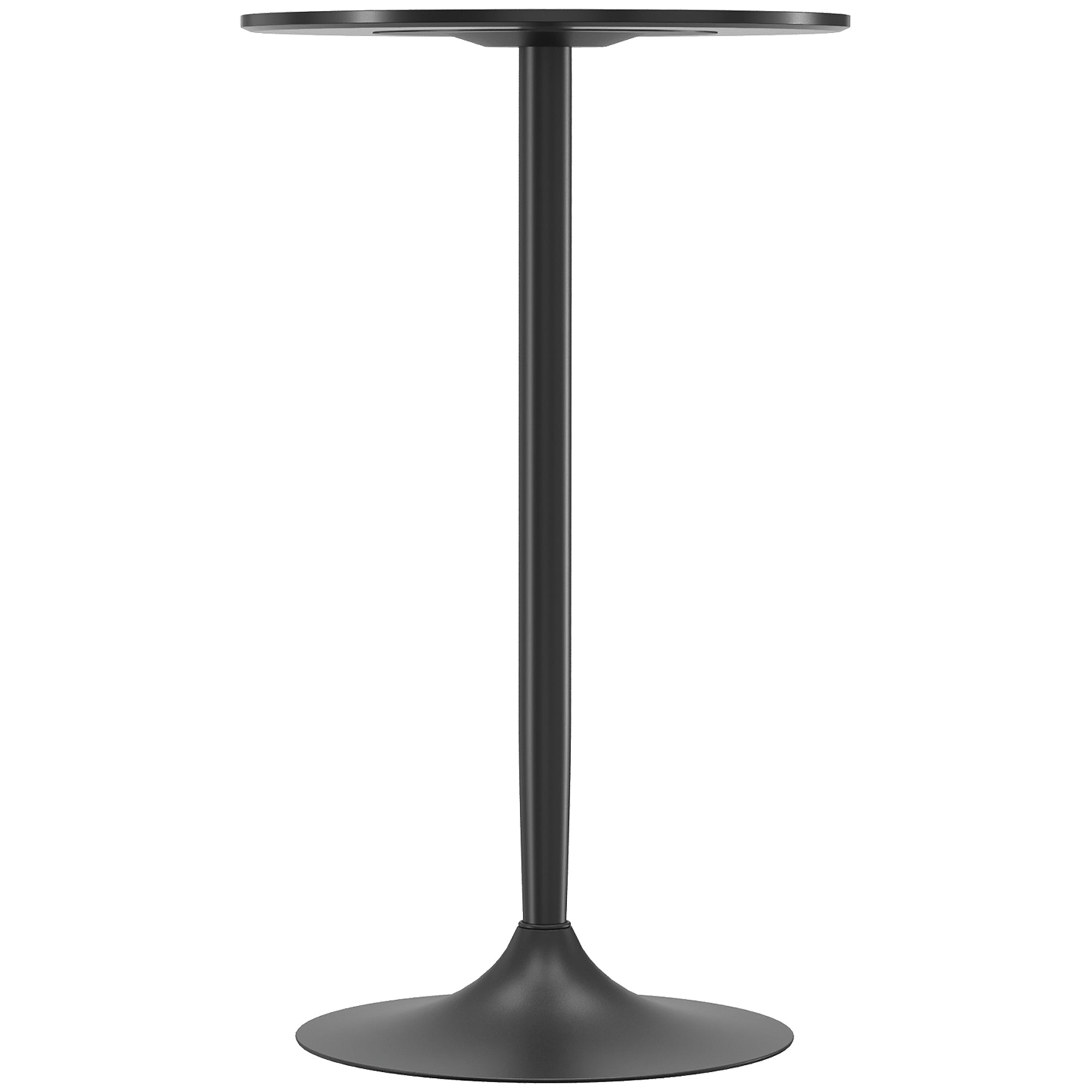 HOMCOM Round Bar Table, High Top Kitchen Table with Painted Top and Steel Frame, Modern Pub Table for 2, Easy Assembly for Home Bar, Black