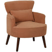 HOMCOM Accent Chair, Upholstered Armchair with Solid Wood Legs and Lumbar Pillow, Living Room Chair with Thick Padded Seat, Orange