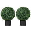 2 Pack 20.5" Artificial Tree, Ball Boxwood Topiary with Pot for Indoor Outdoor Home Decoration