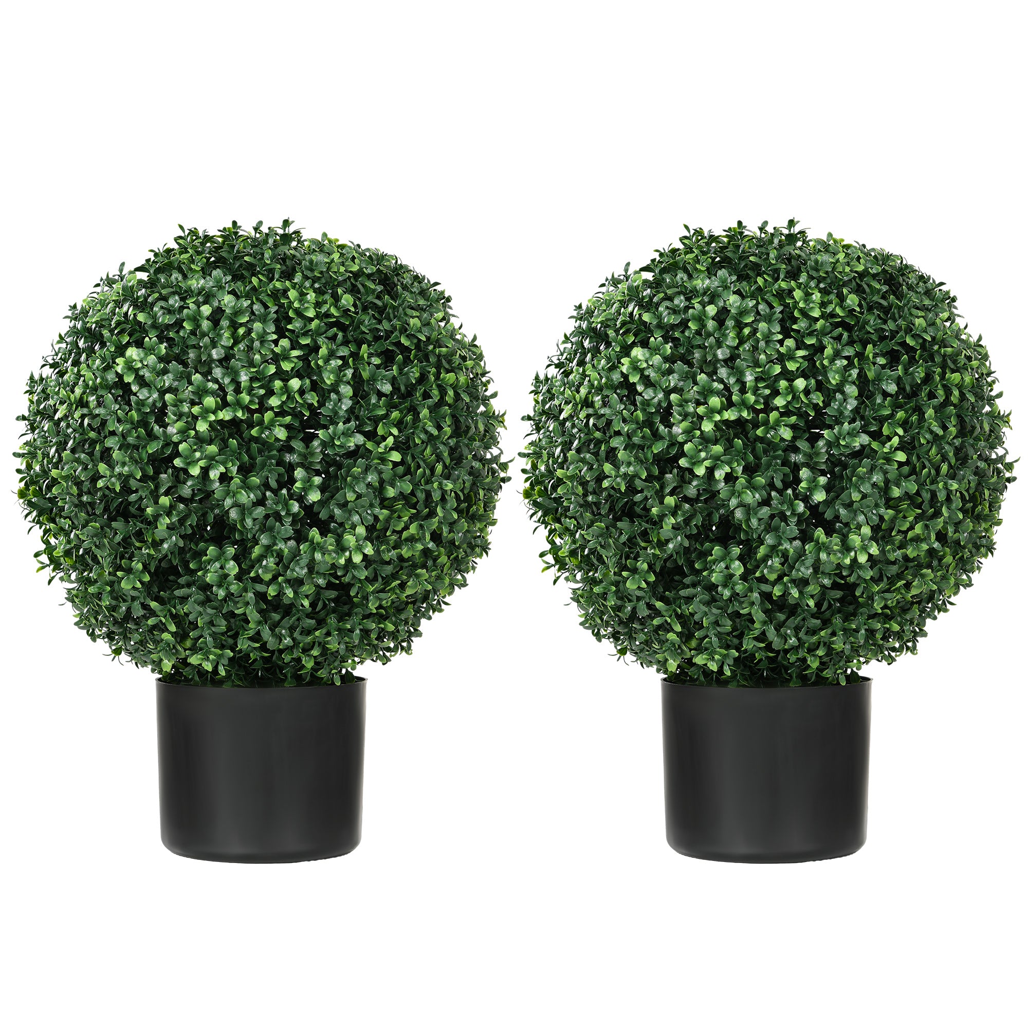 2 Pack 20.5" Artificial Tree, Ball Boxwood Topiary with Pot for Indoor Outdoor Home Decoration