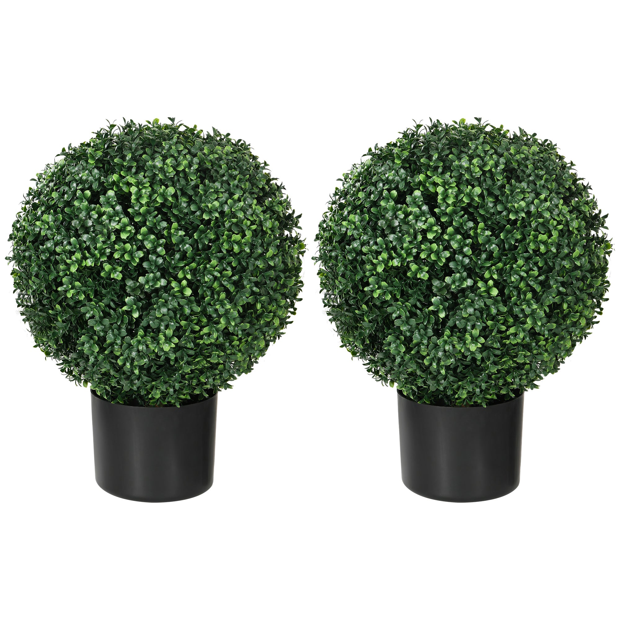 2 Pack 20.5" Artificial Tree, Ball Boxwood Topiary with Pot for Indoor Outdoor Home Decoration