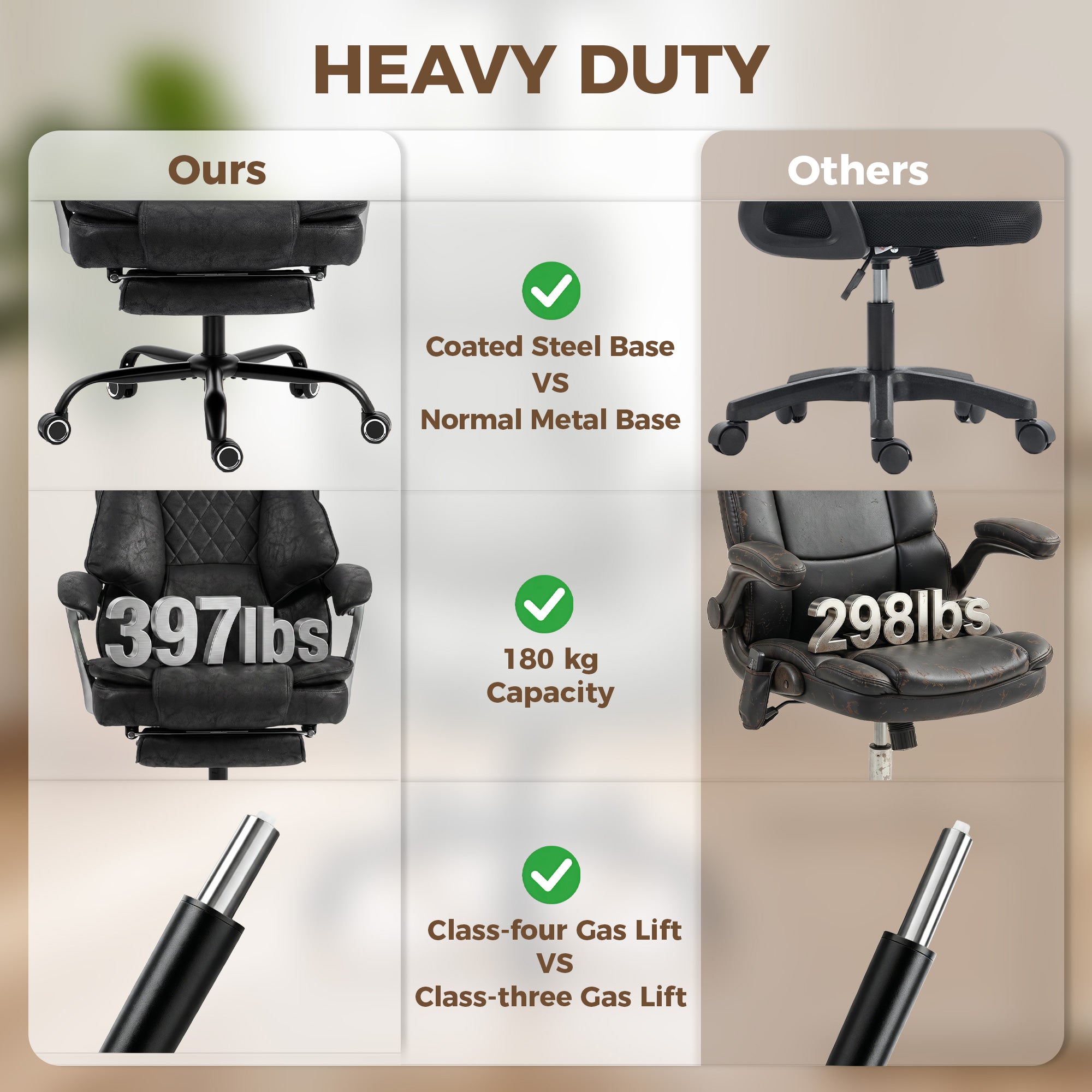 Executive Office Chair with Footrest, 180kg 400lb Big and Tall Leathaire Desk Chair with Wide Seat, Reclining Back, Lumbar Support, Built-in Headrest, Class 4 Gas Lift, Swivel Wheel, Black