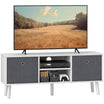 HOMCOM TV Stand for 50 Inch TV, Entertainment Center TV Table with Fabric Drawers, Storage Shelves and Cable Holes for Living Room, Bedroom, Dark Grey