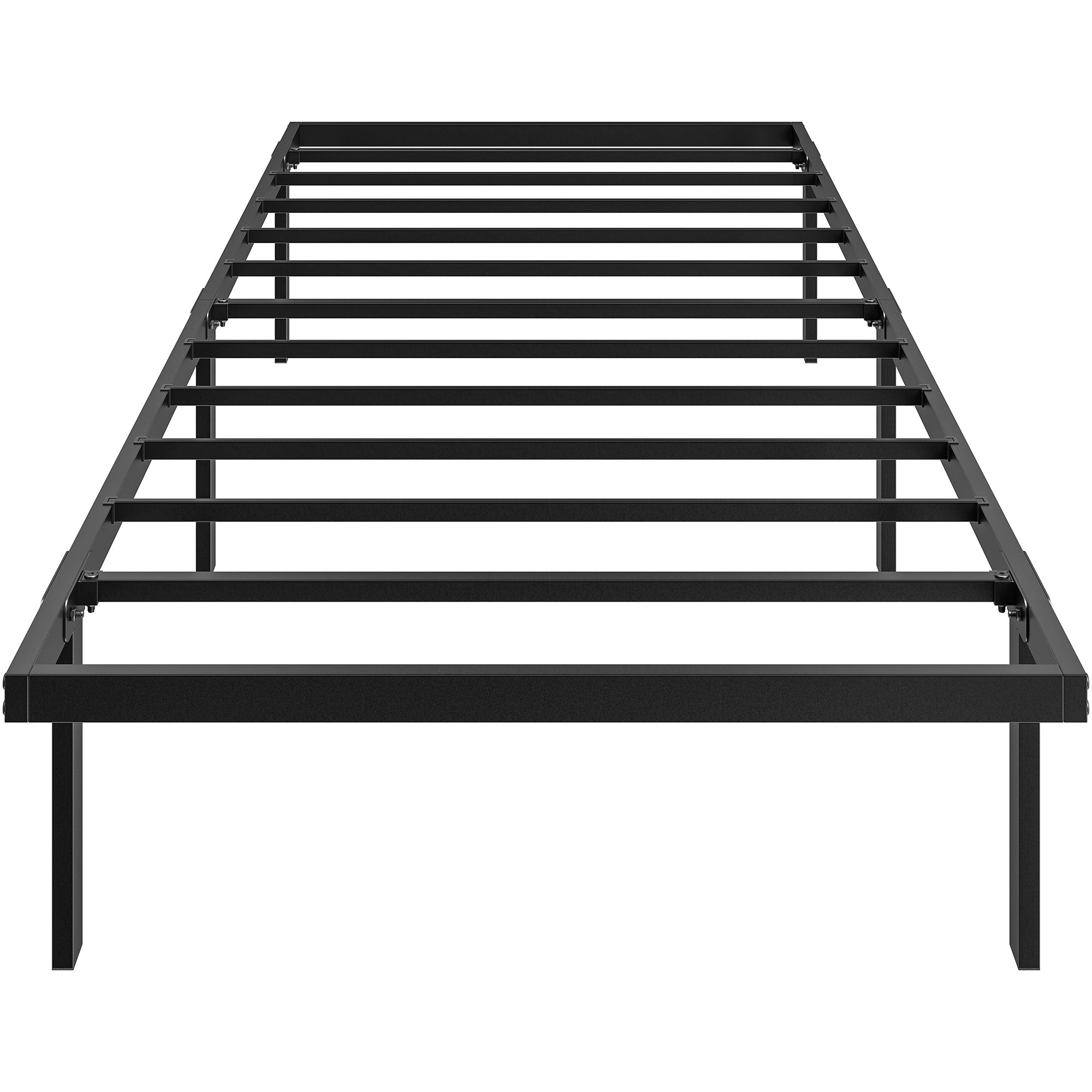 3ft Single Bed Frame with Underbed Storage, 35.5 cm Height, Metal Platform Bed Frame with Steel Slat Support, Noise-Free, No Box Spring Needed, Easy Assembly, Black