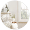 36" Round Wall Mirror, Bathroom Mirror with Metal Frame for Living Room, Bedroom, Entryway, Home Decor, White