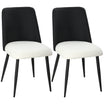 Dining Chairs Set of 2, Upholstered Kitchen Chairs with Padded Seat, Adjustable Foot Pads, Powder-Coated Steel Legs for Dining Room, Kitchen, Black